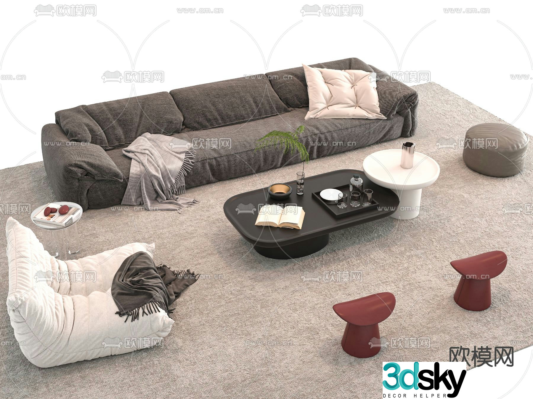 Sofa coffee table 3d model