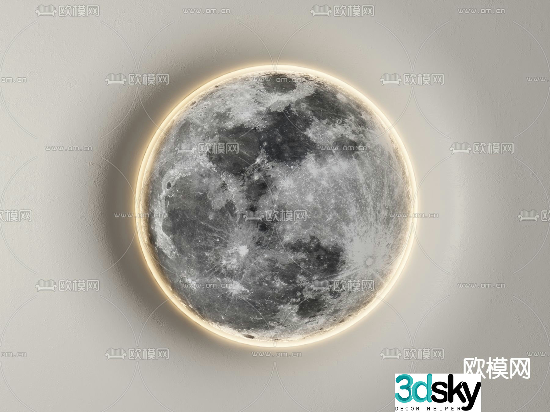 Moon lamp wall lamp 3d model