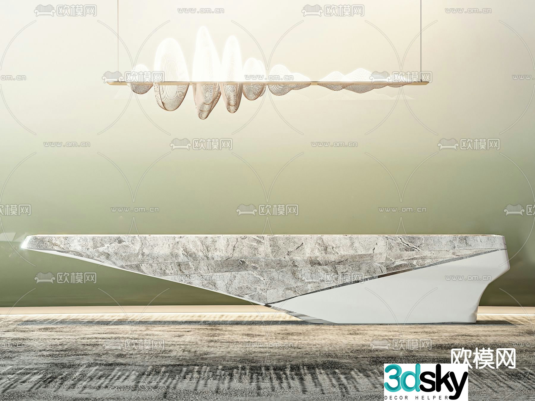 Reception desk consultation front desk 3d model