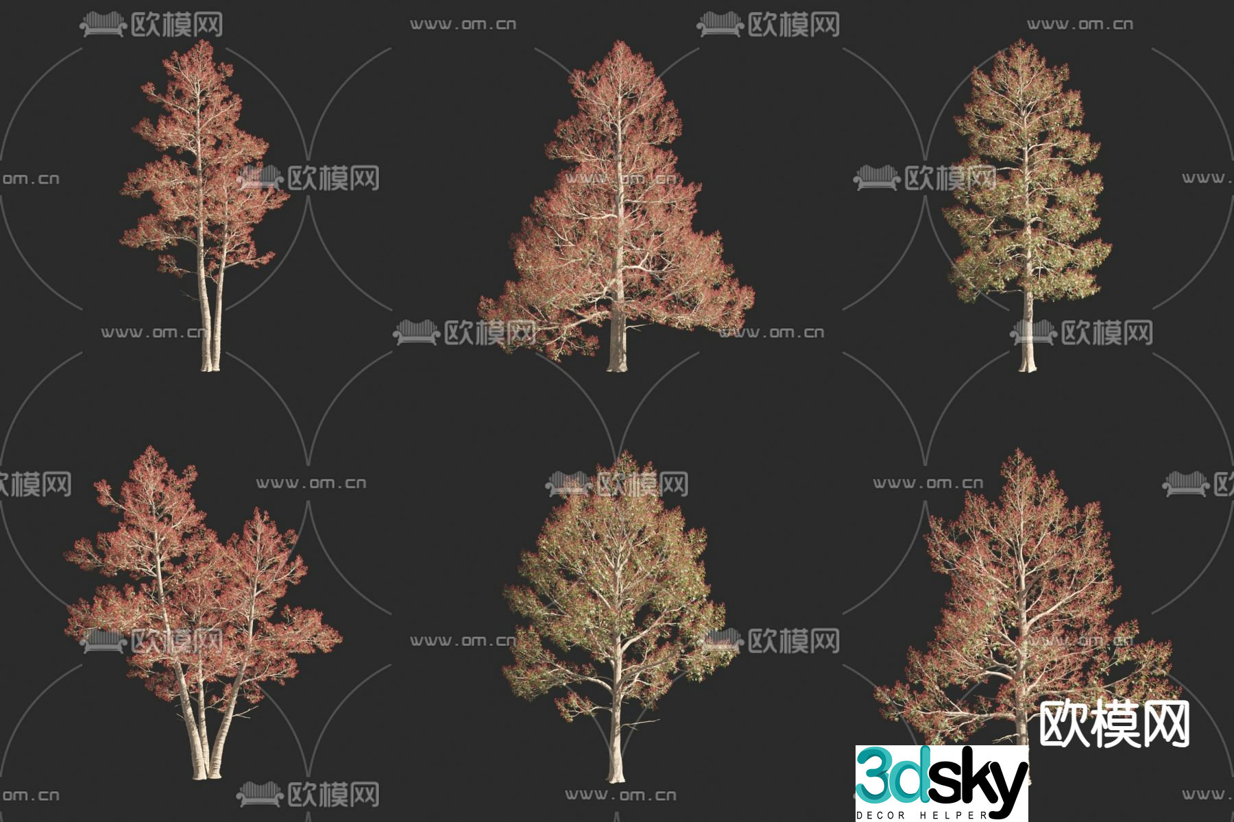 Wine bottle tree Flame bottle wood Landscape tree Big tree 3d model
