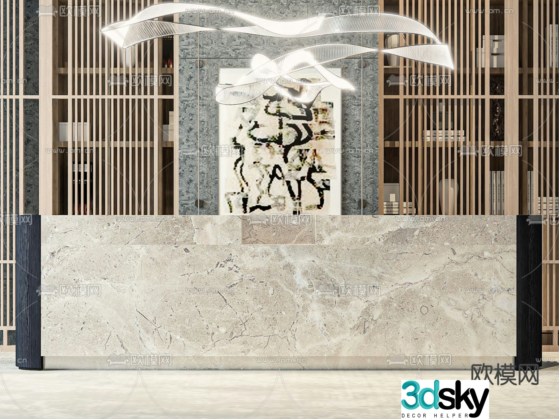Reception desk consultation front desk 3d model