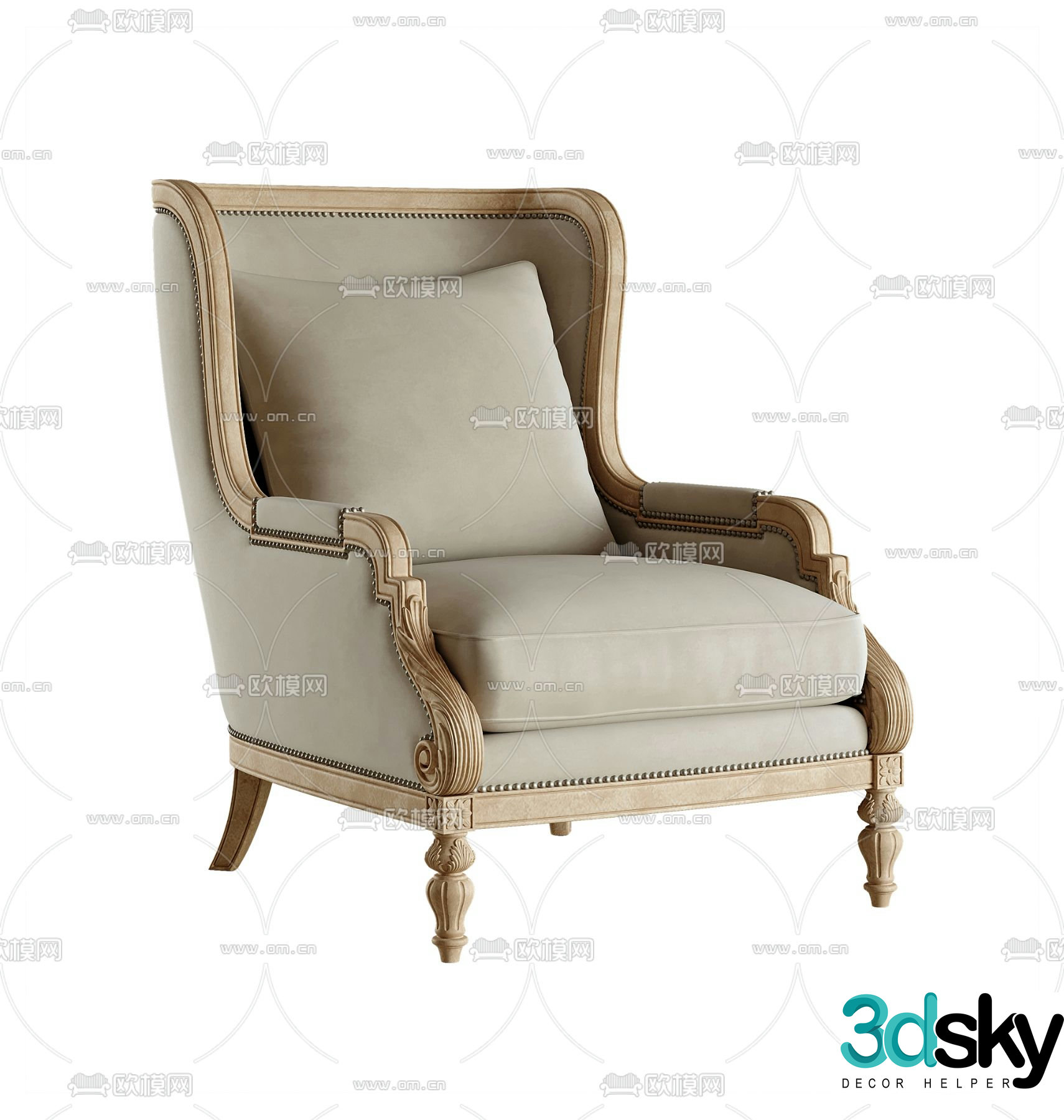 American sofa chair leisure chair 3d model