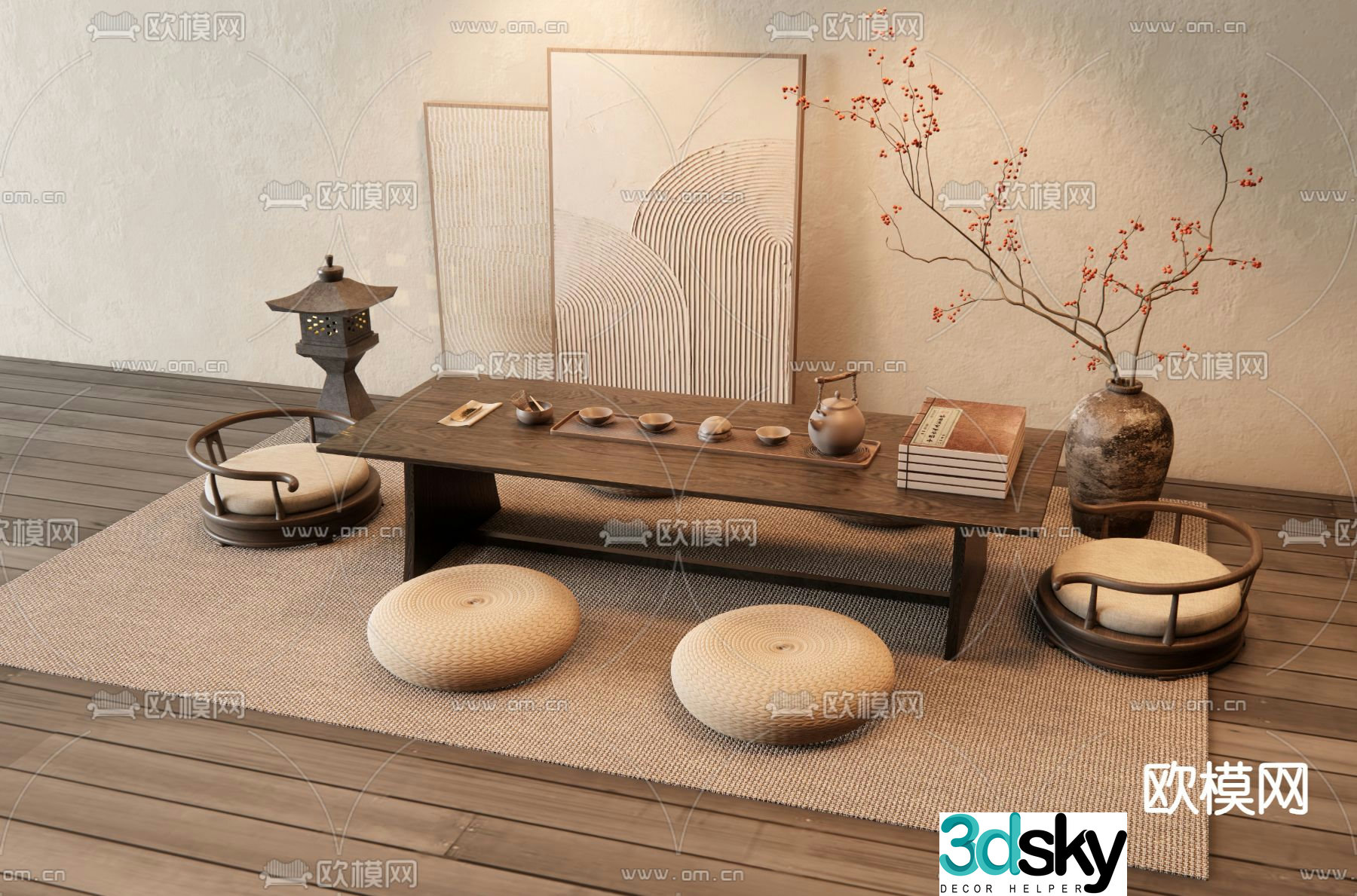 Tatami tea table tea table 3d model