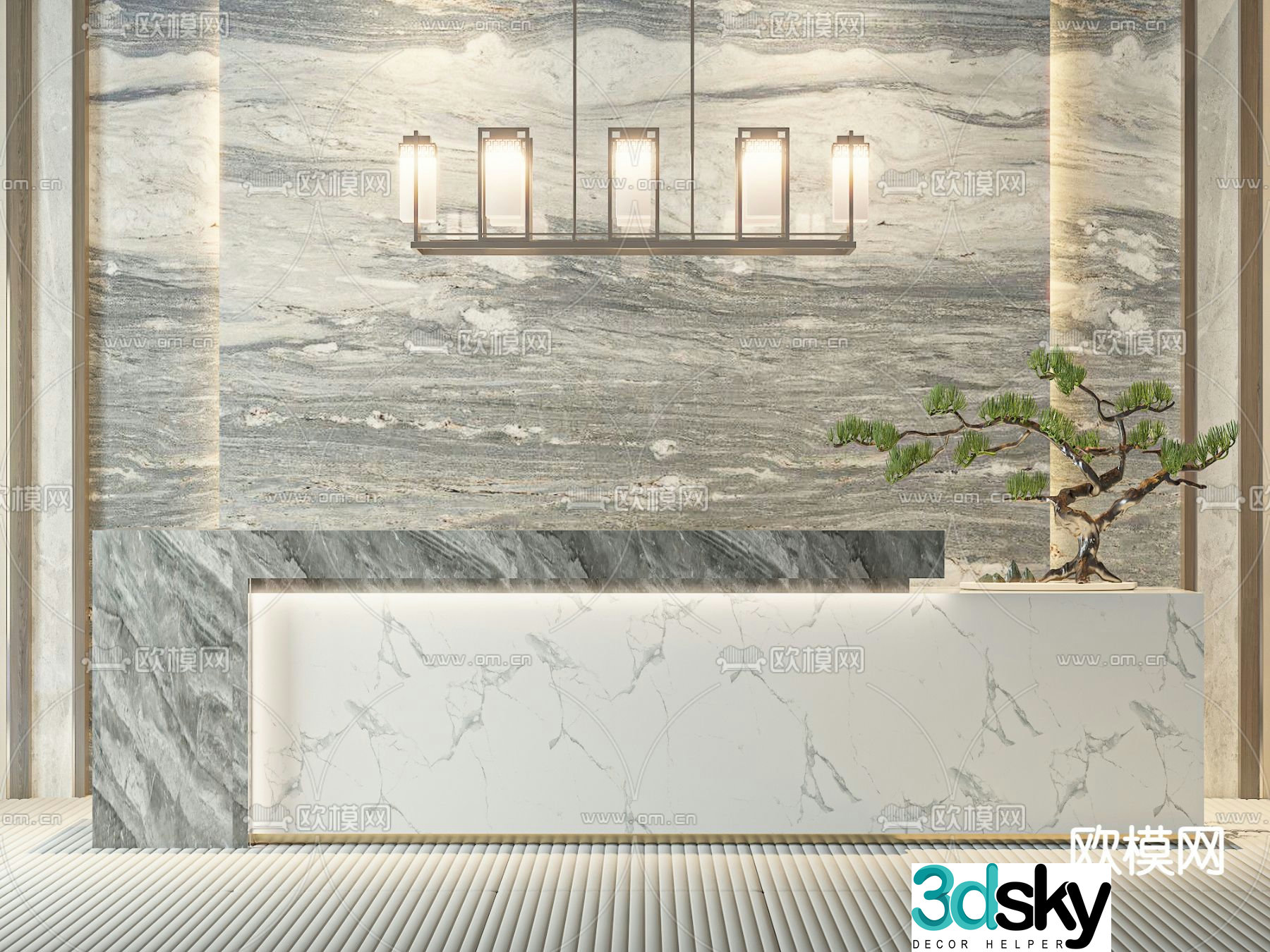 Reception desk consultation front desk 3d model