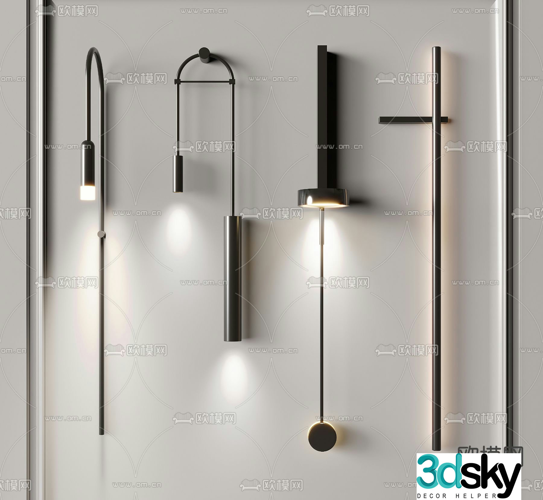Wall lamp long wall lamp 3d model