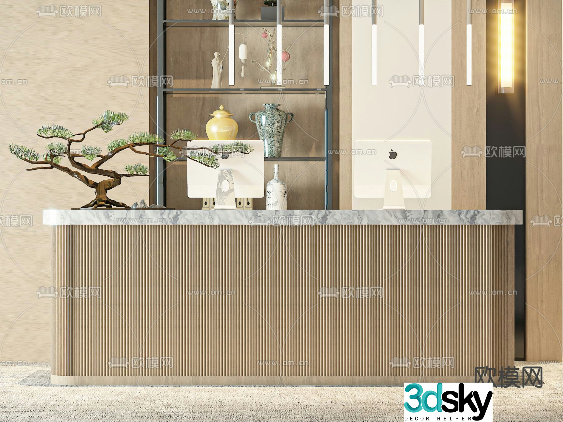 Reception desk consultation front desk 3d model