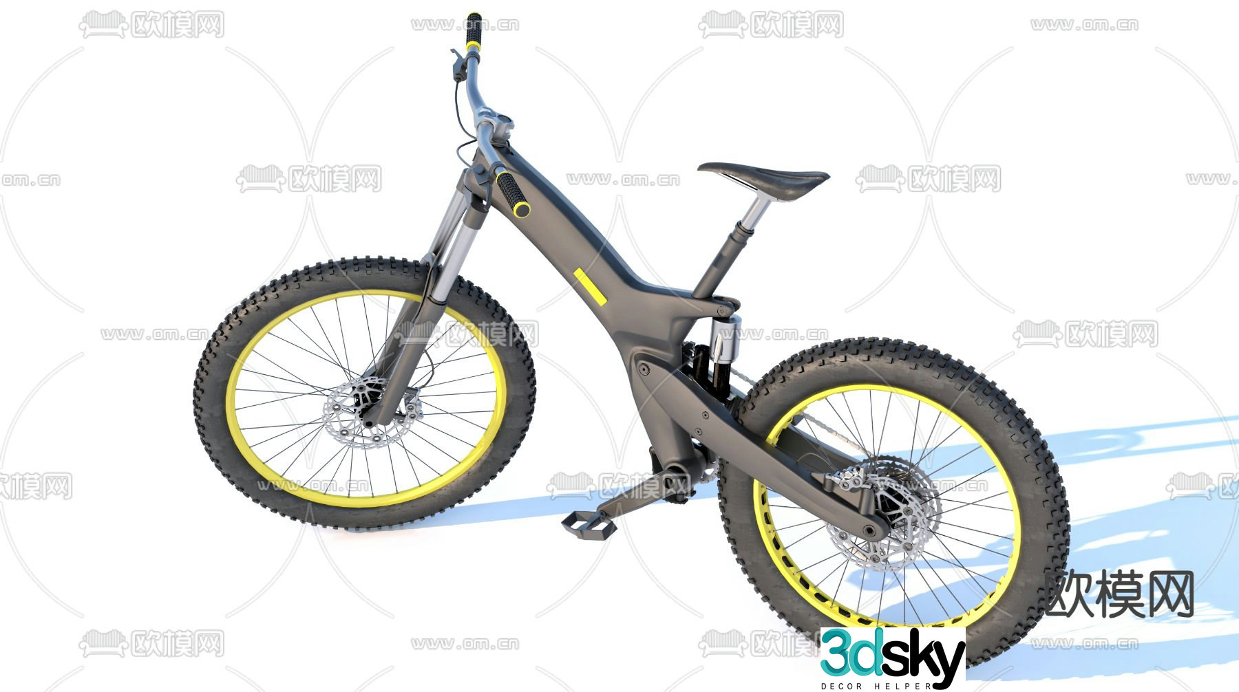 big wheel bike mountain bike 3d model