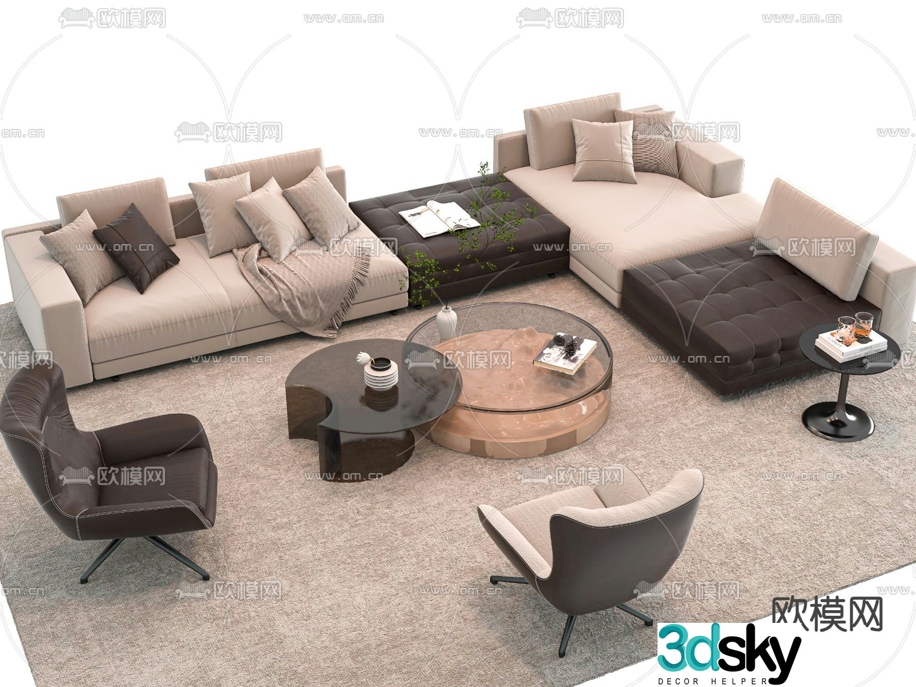 Sofa coffee table 3d model