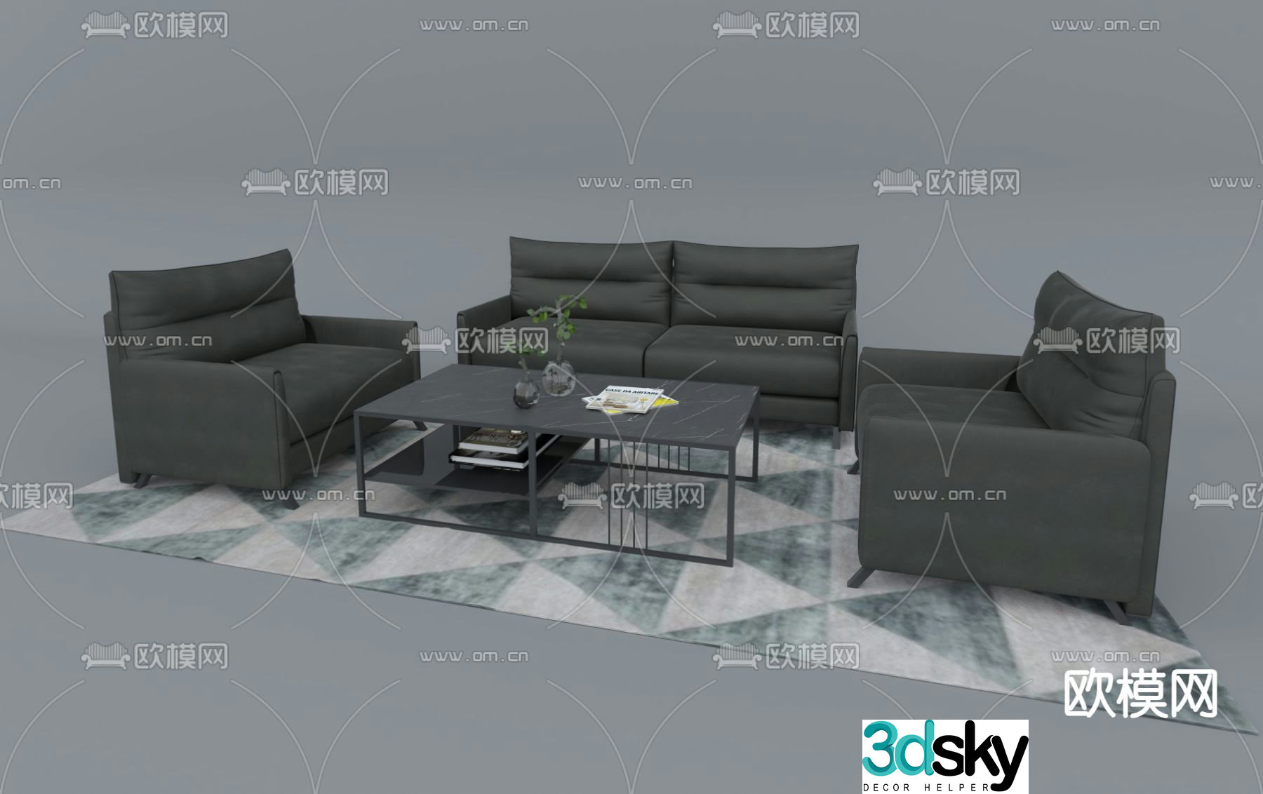 Office sofa modular sofa 3d model