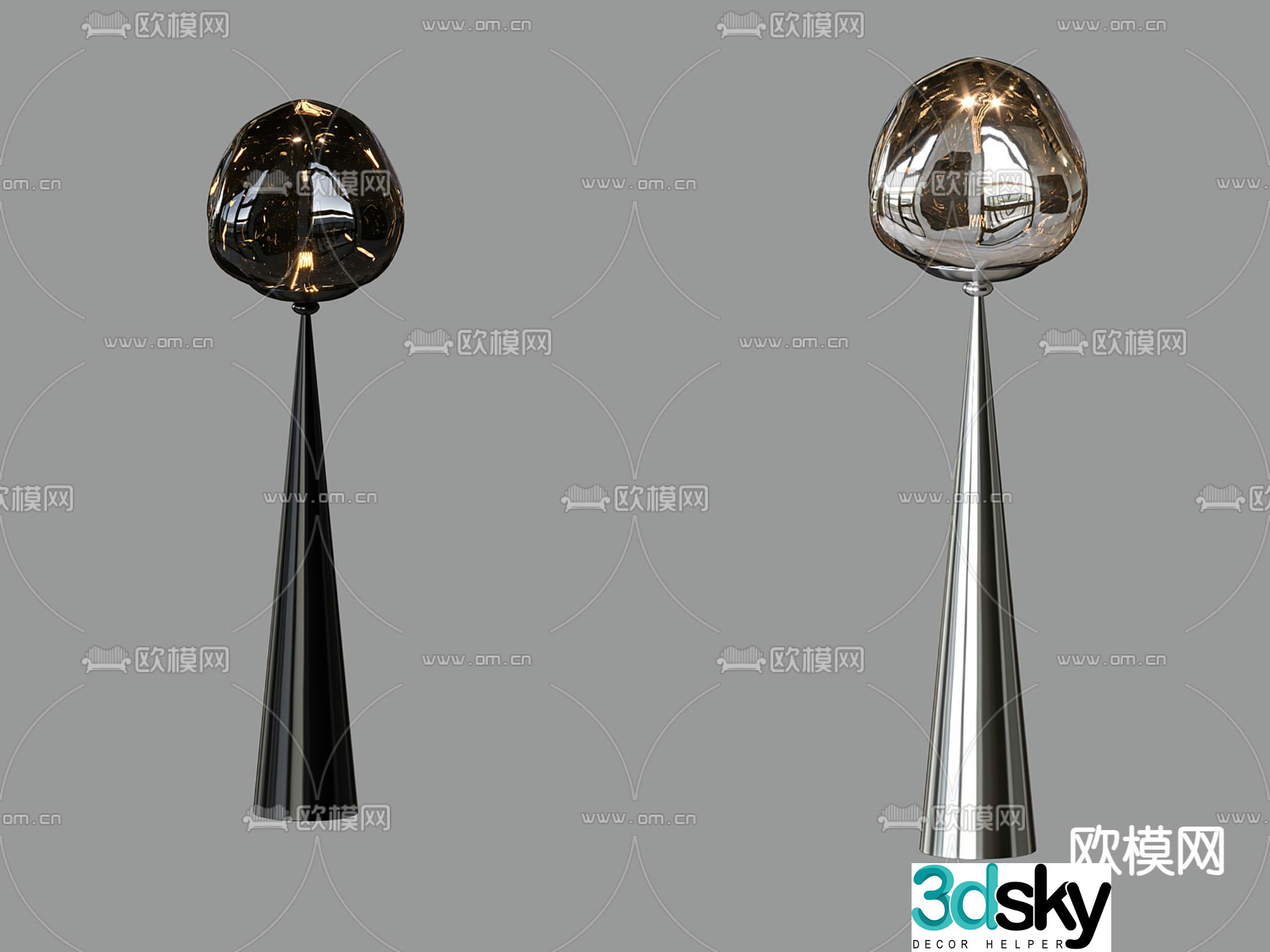 Simple floor lamp 3d model