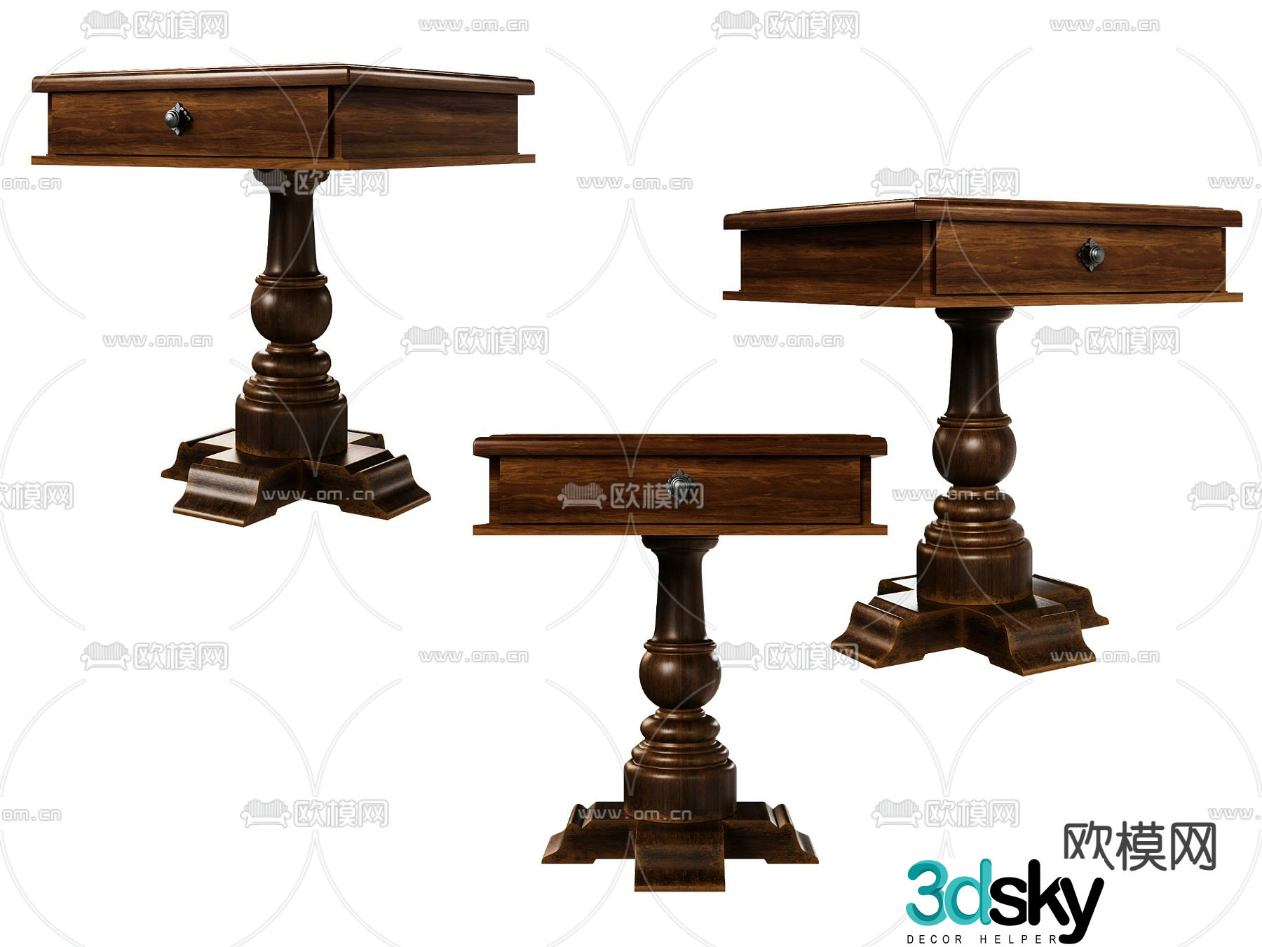 American corner table side table table table 3d model