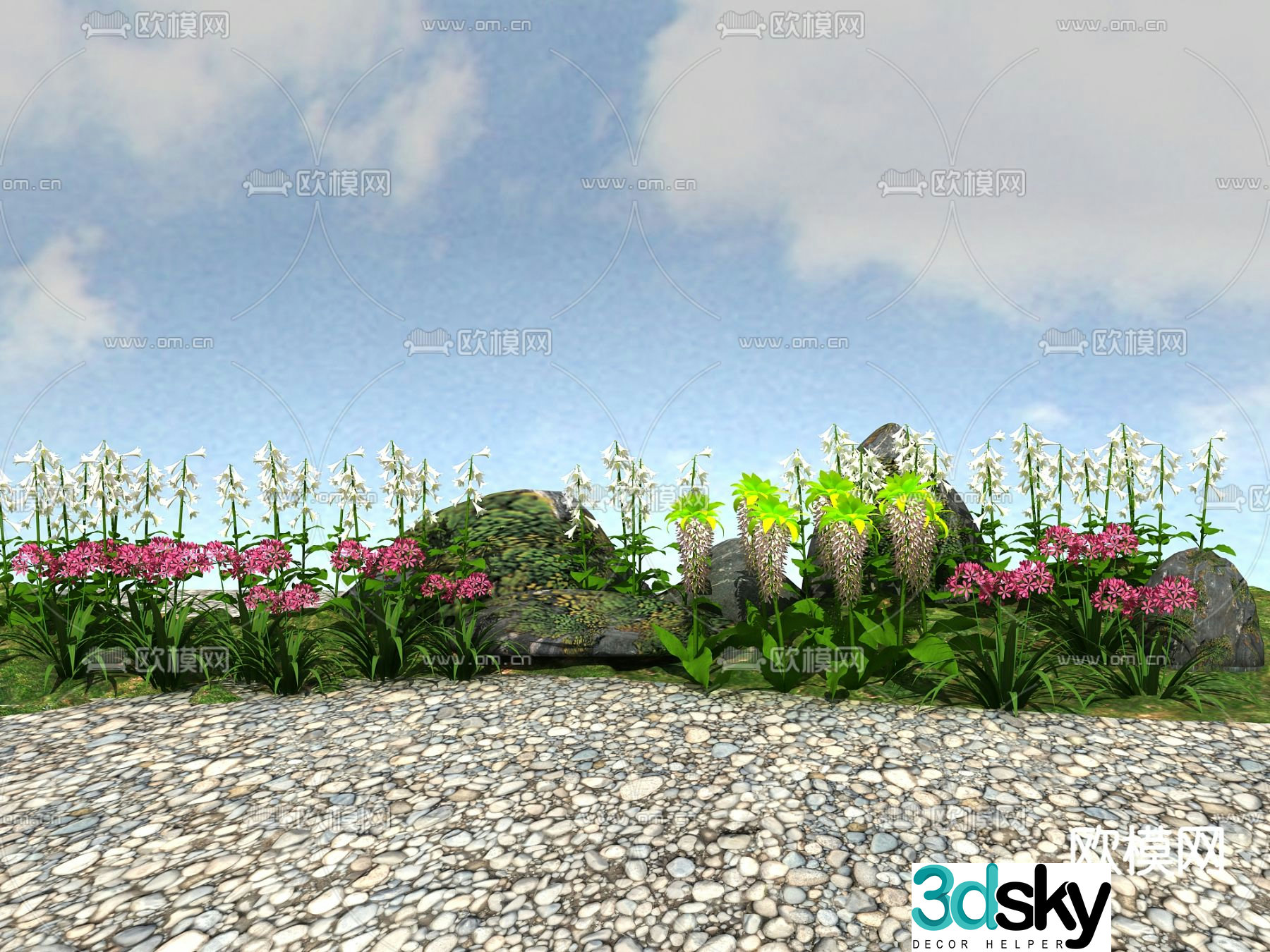 New Chinese style flower 3d model