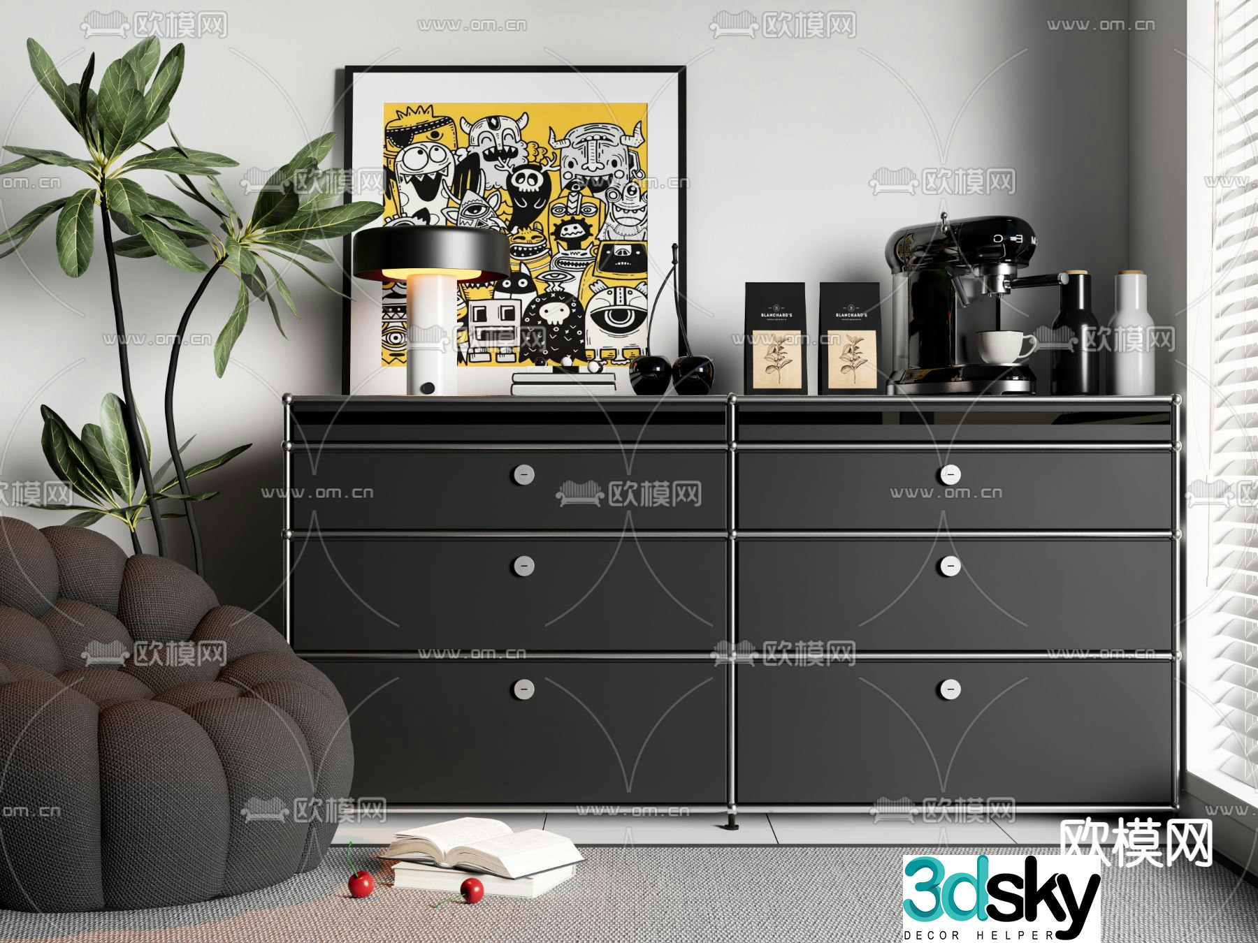 USM side cabinet drawer 3d model