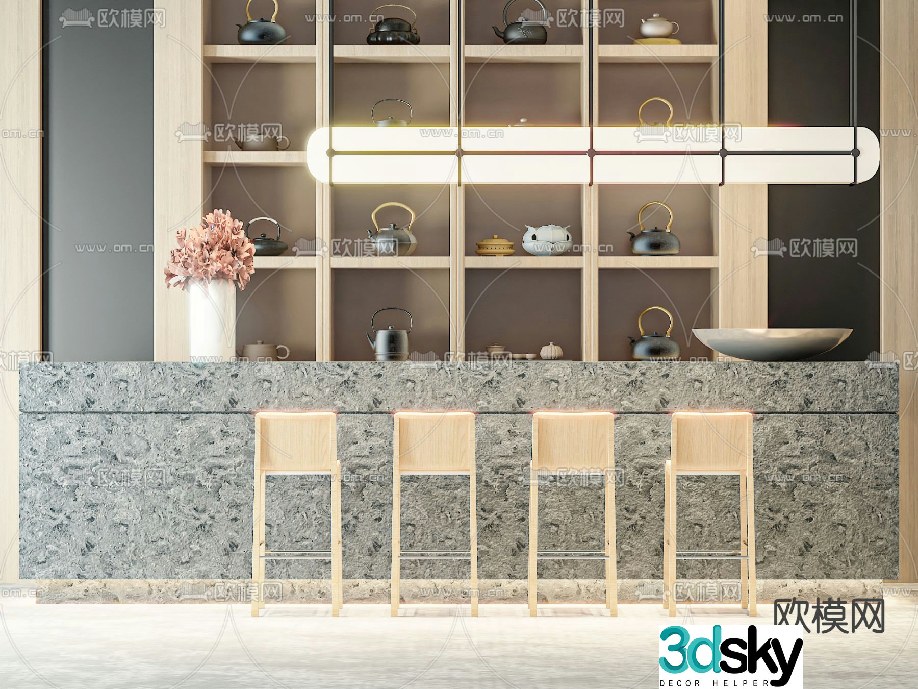 Reception desk service front desk 3d model