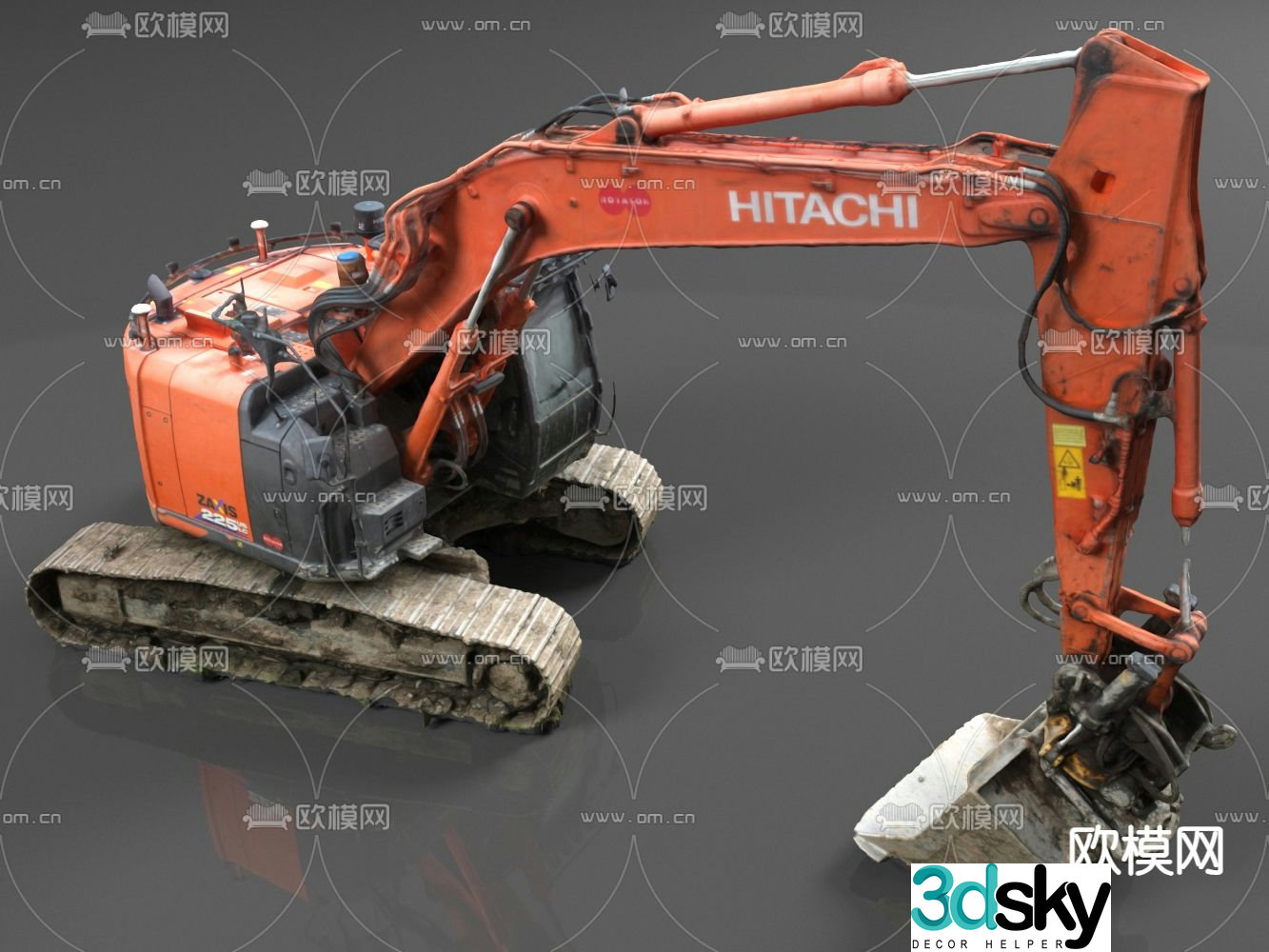 hitachi excavator engineering vehicle 3d model