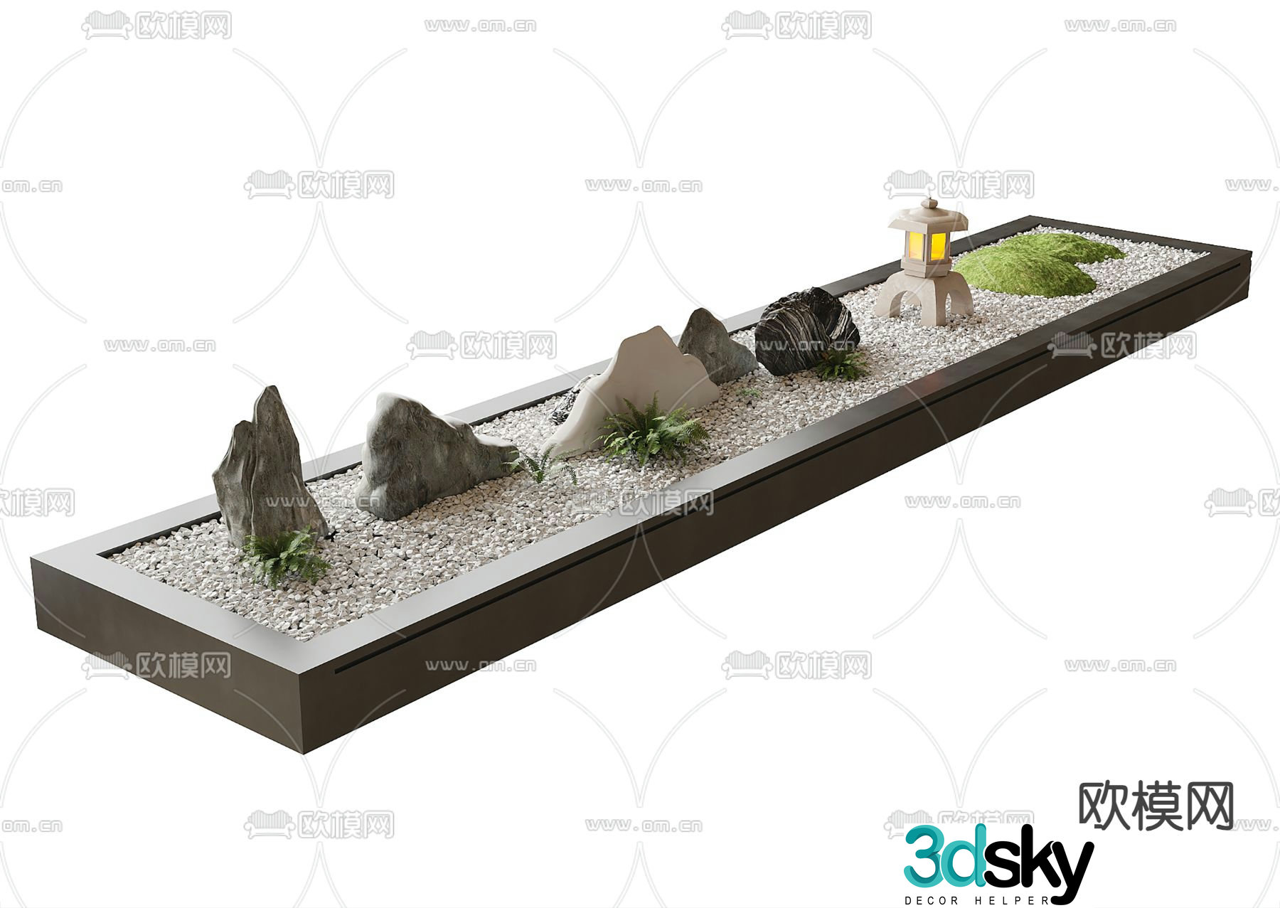 Landscape stones stones stones flakes 3d model