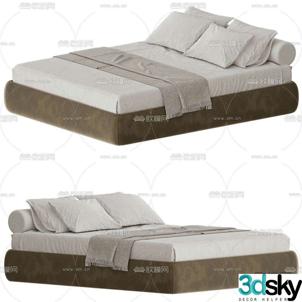 Ghiroletto double bed 3d model