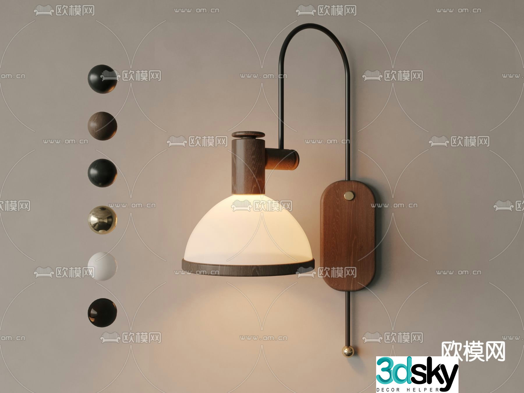 Medieval style wall lamp 3d model