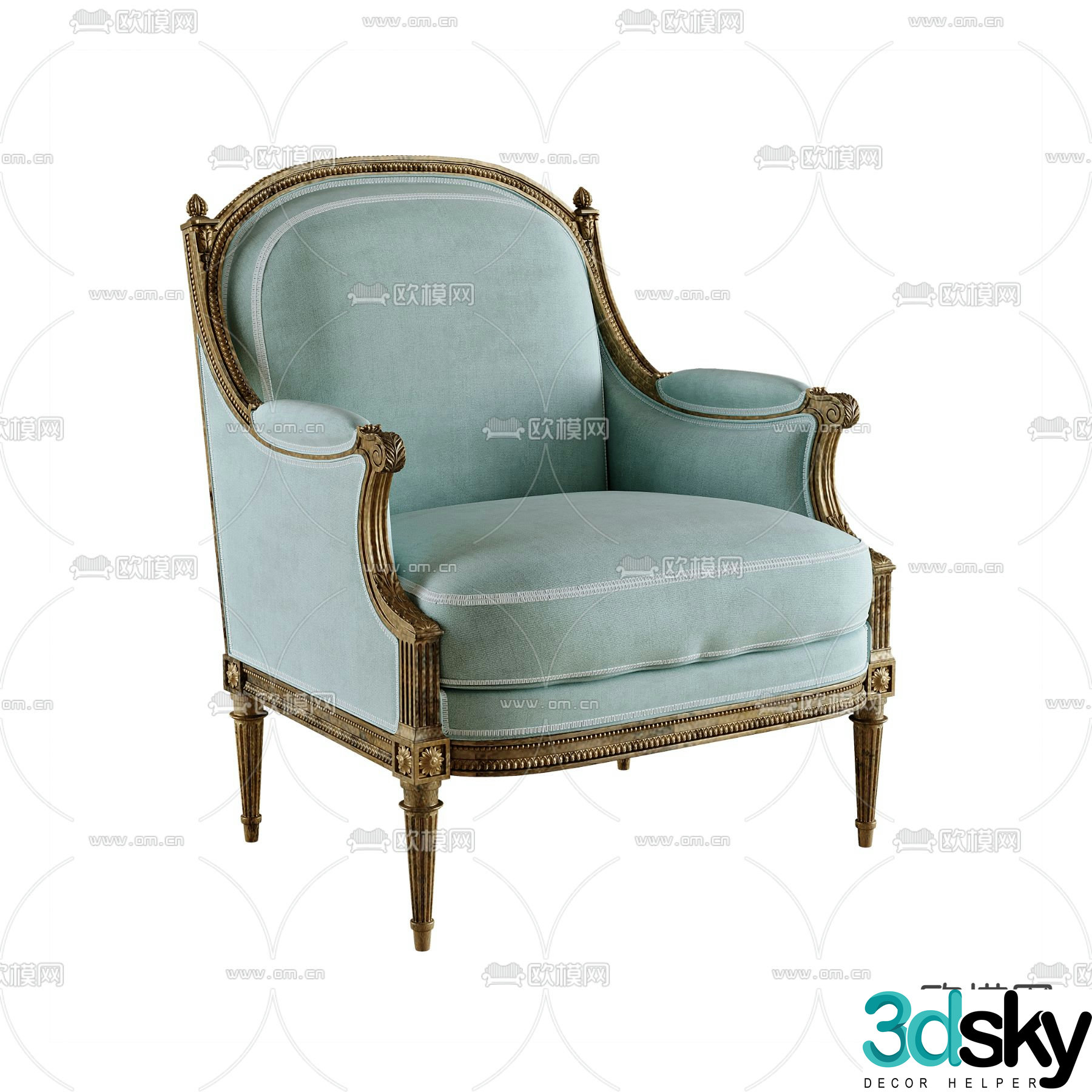 American sofa chair leisure chair 3d model
