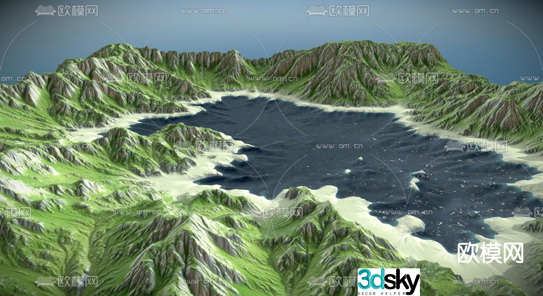 valley mountain ridge landscape 3d model