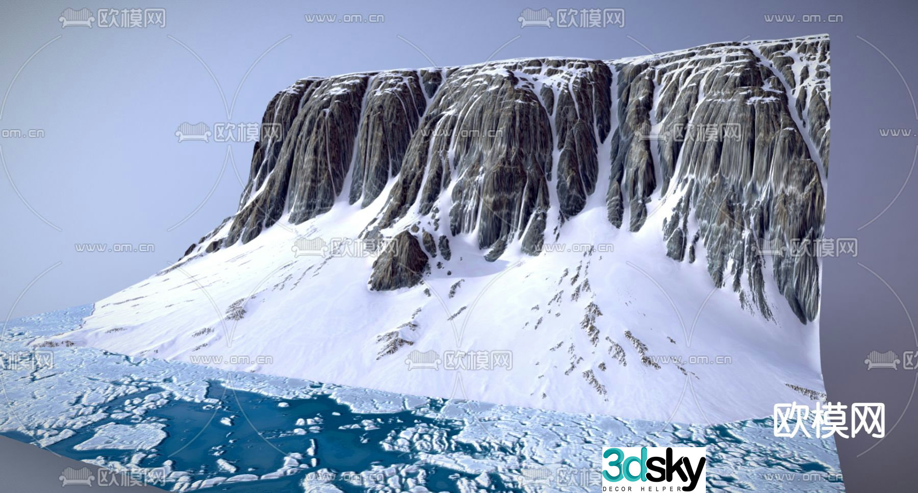 Modern glacial landform 3D model