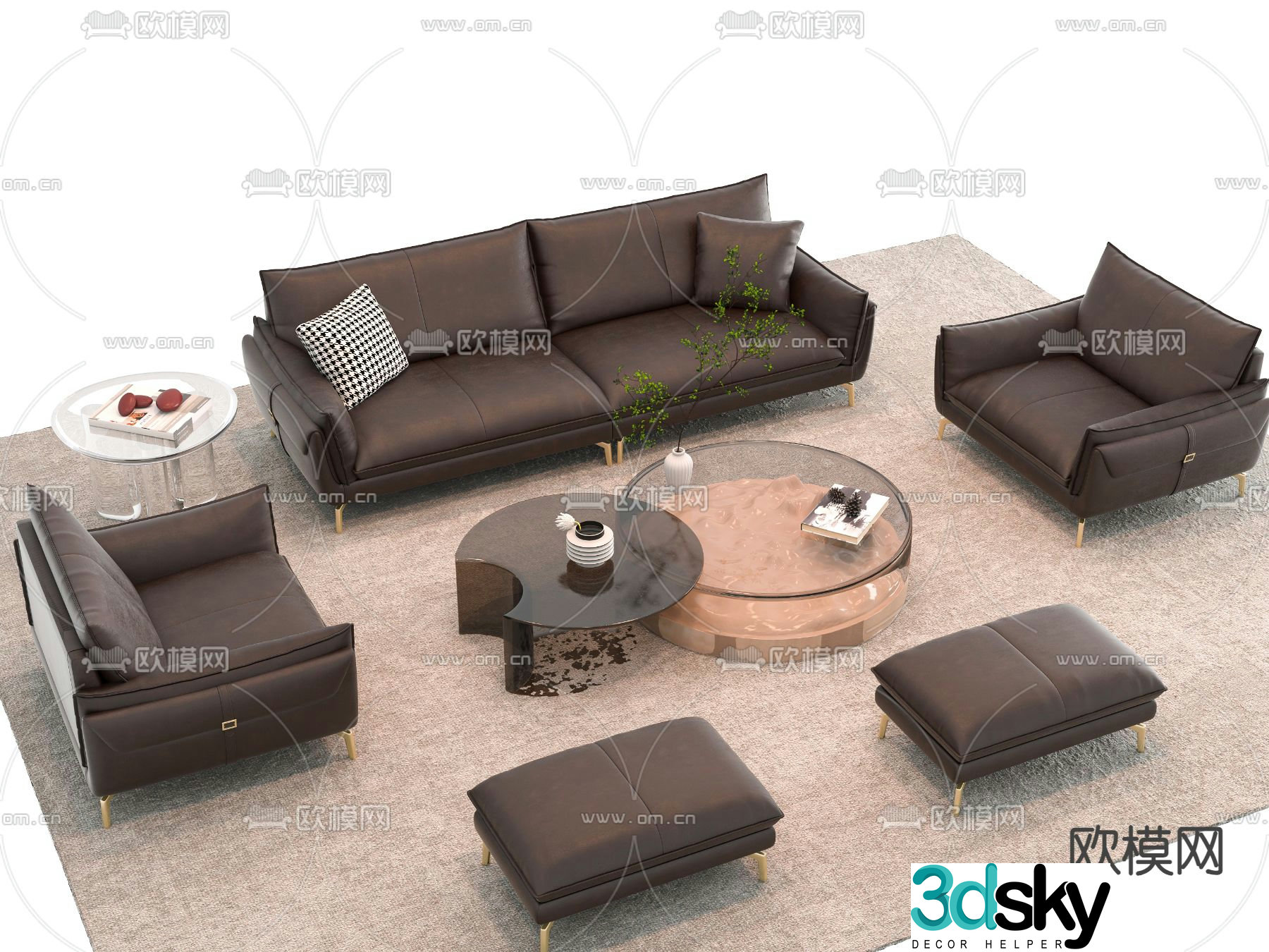 Modern sofa coffee table 3d model