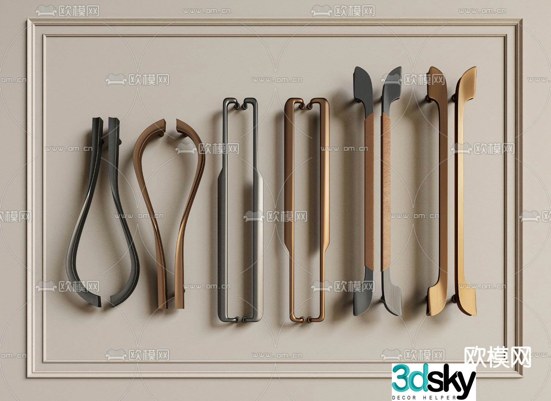 Door handle handle 3d model