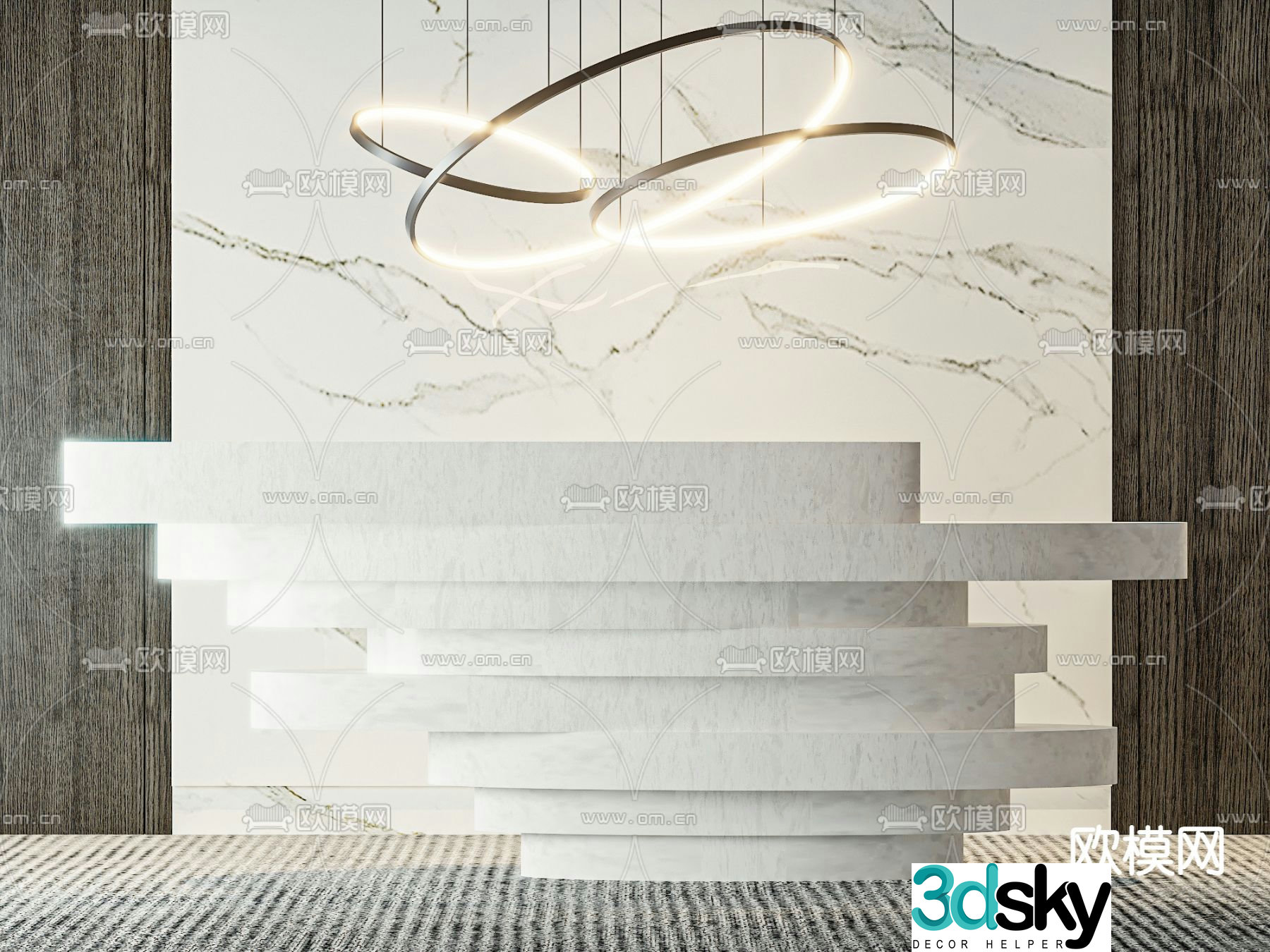 Reception desk consultation front desk 3d model