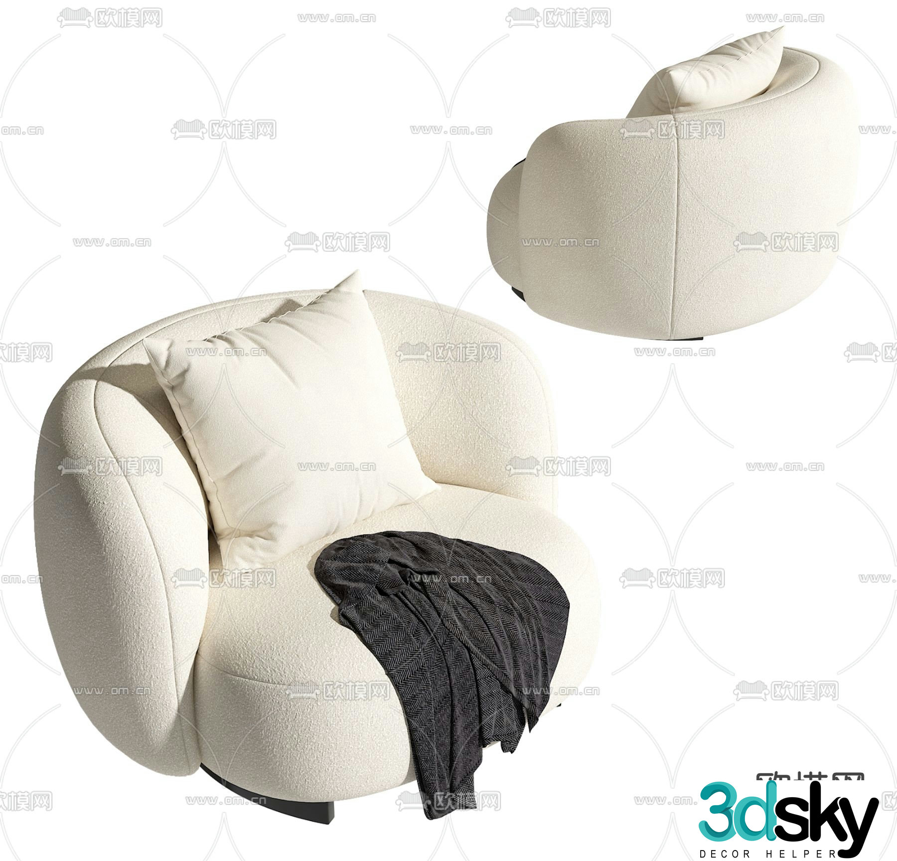 Single sofa 3d model
