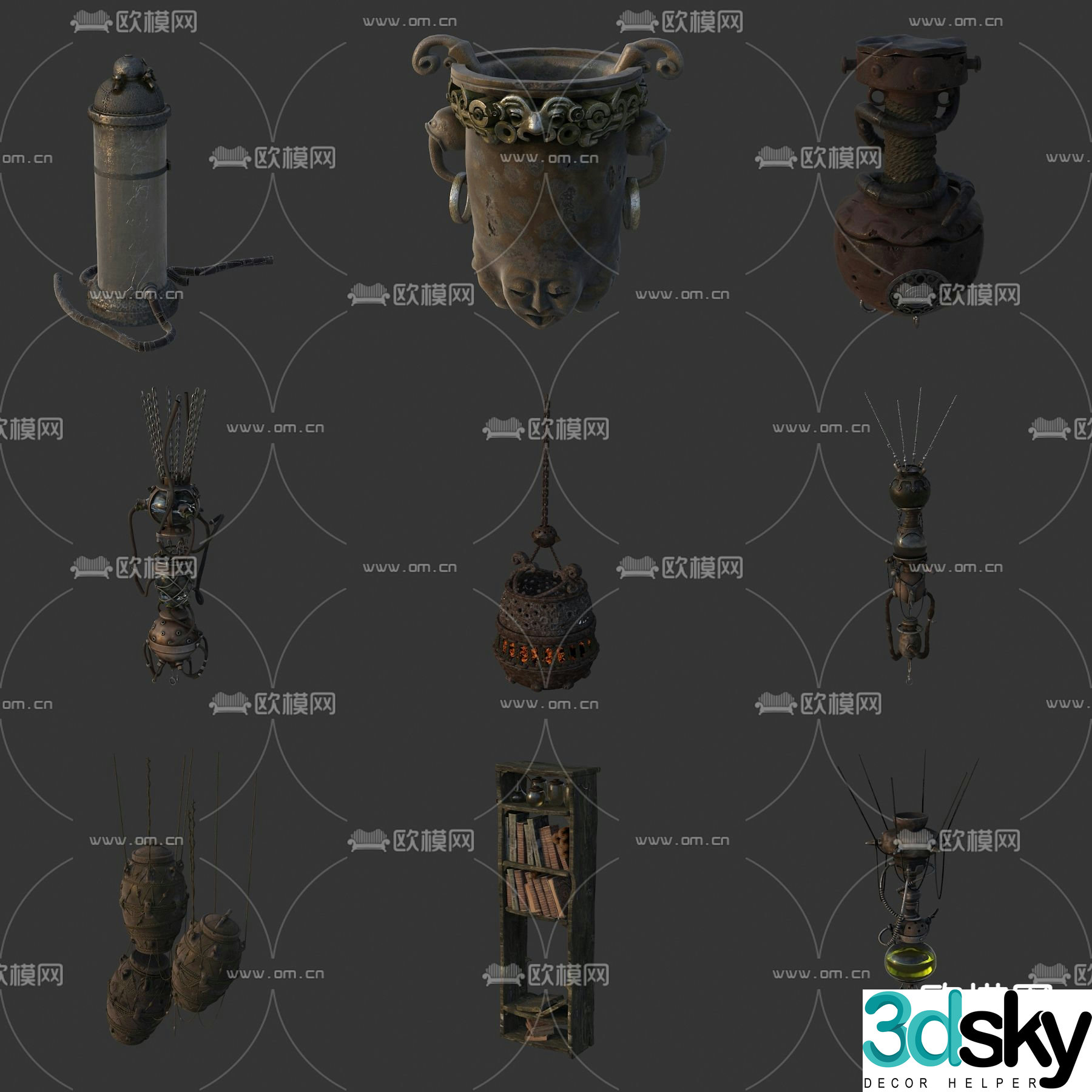 Magical items Harry Potter game scene objects 3D model