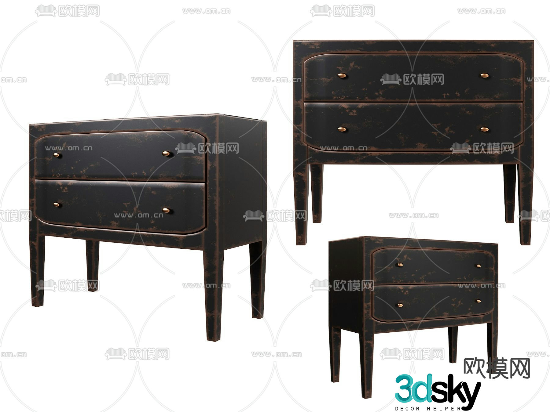 Nordic bedside table 3d model