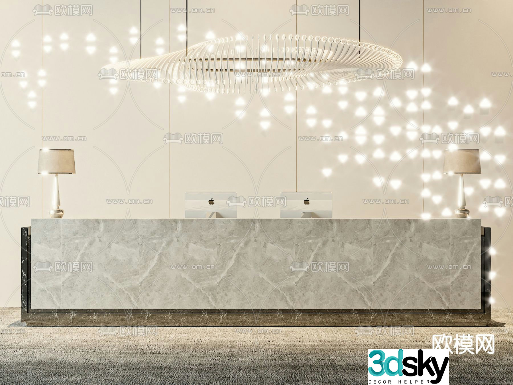 Reception desk consultation front desk 3d model