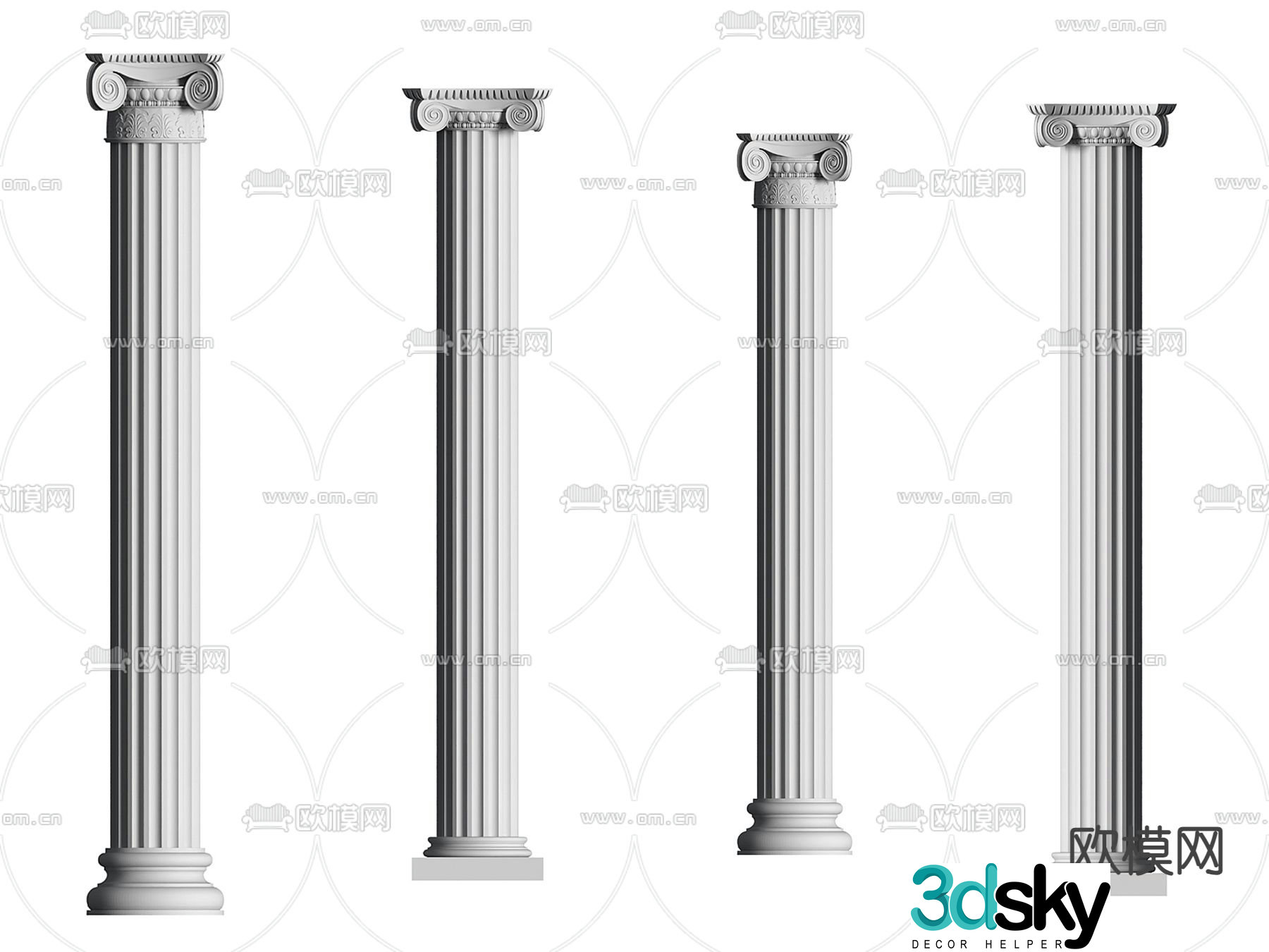European Roman column 3D model