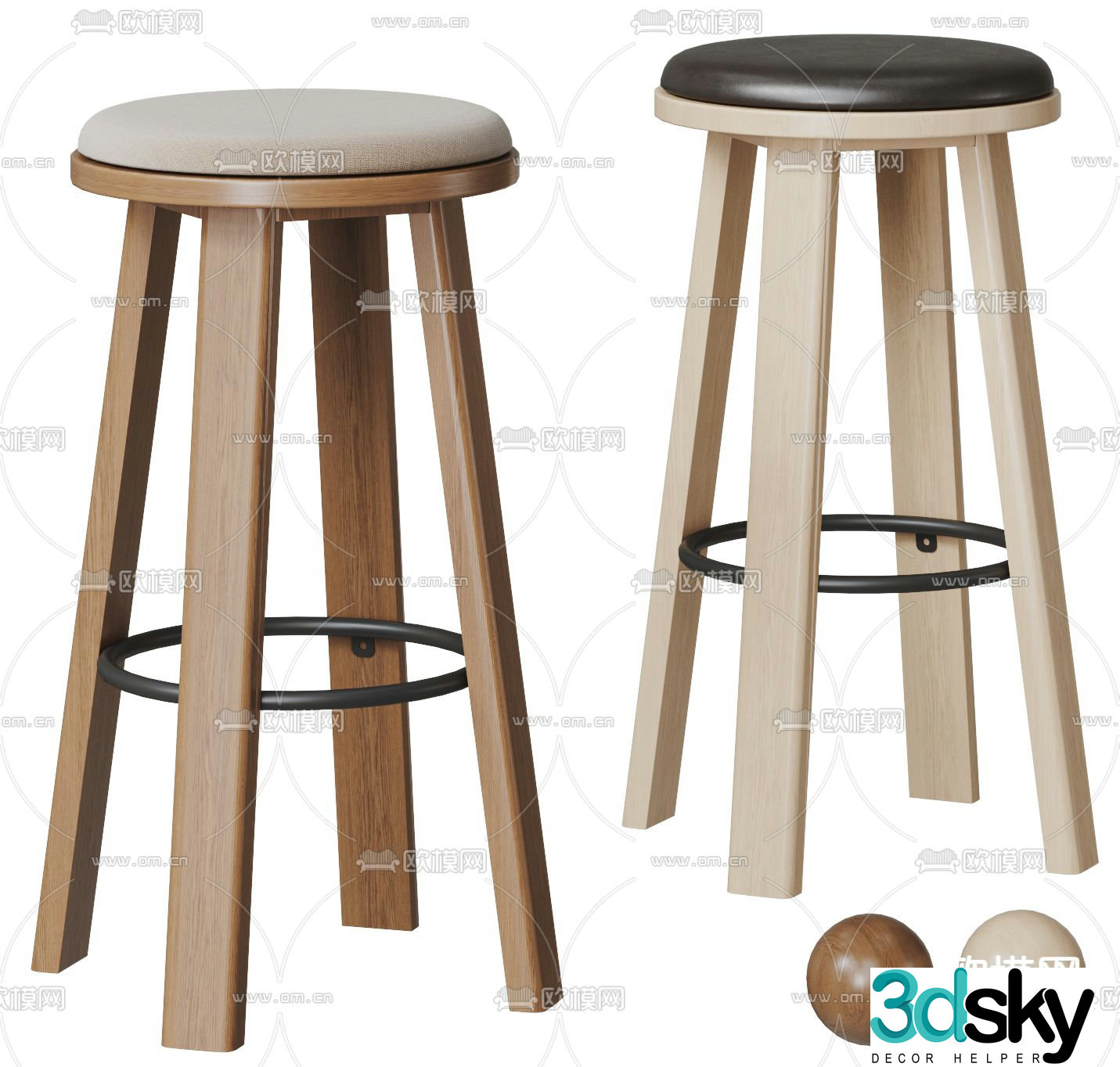 Wabi Sabi bar stool bar stool high stool 3d model