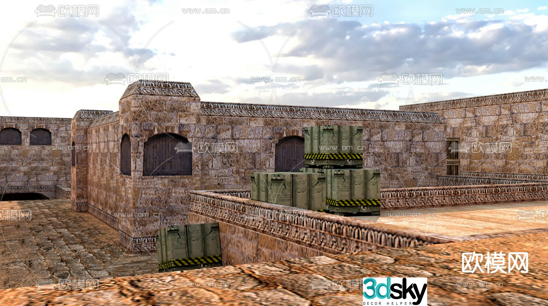 CS classic map desert scene 3d model