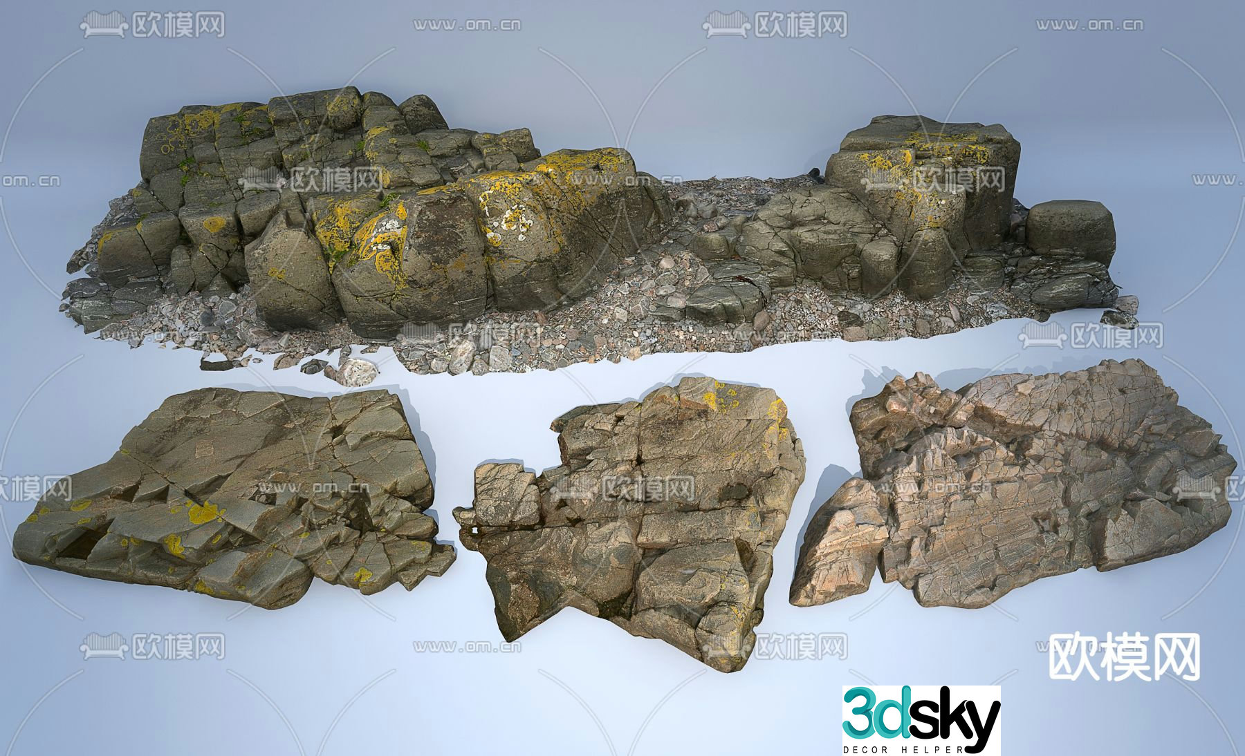 bluestone sketch rock stone 3d model