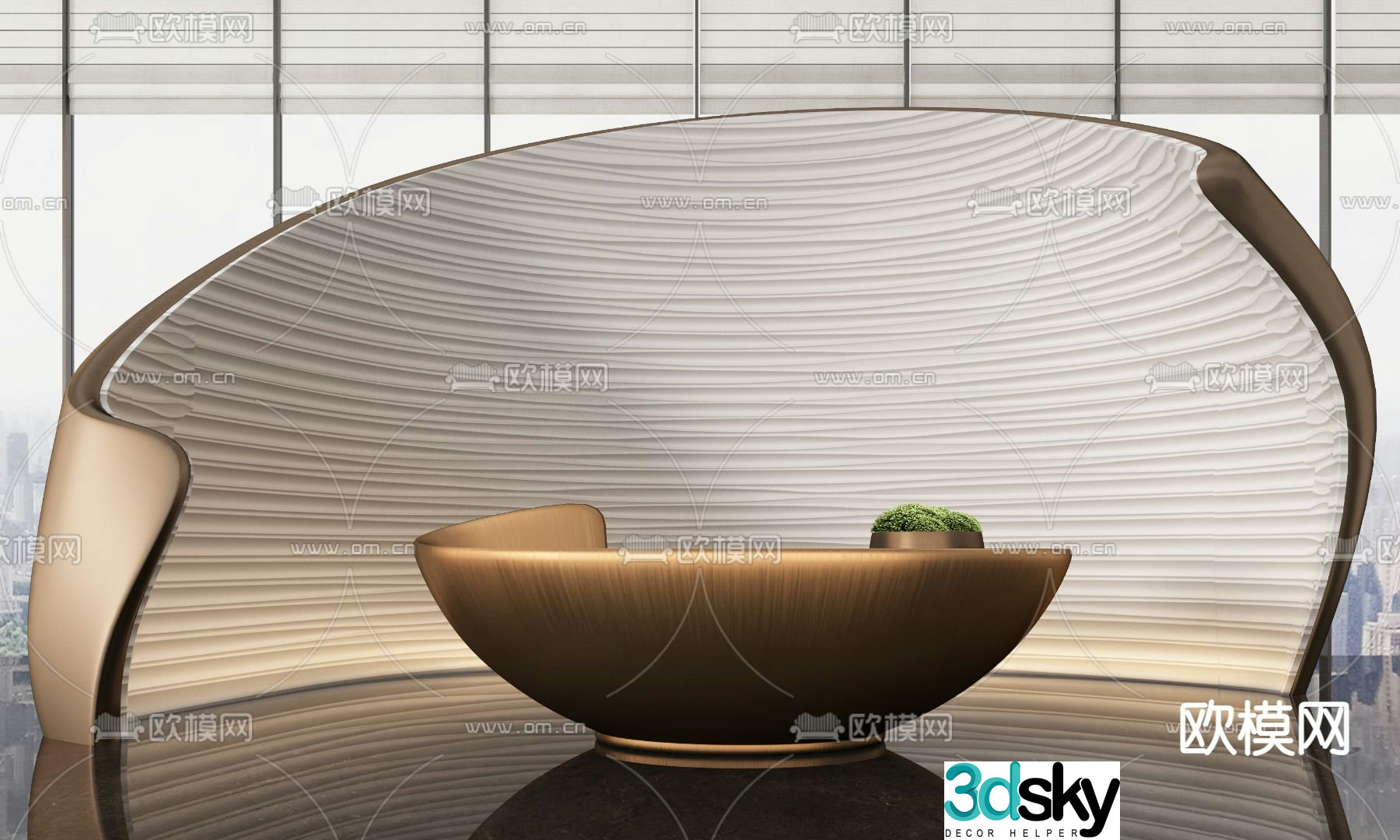 CCD modern front desk reception desk service desk 3d model