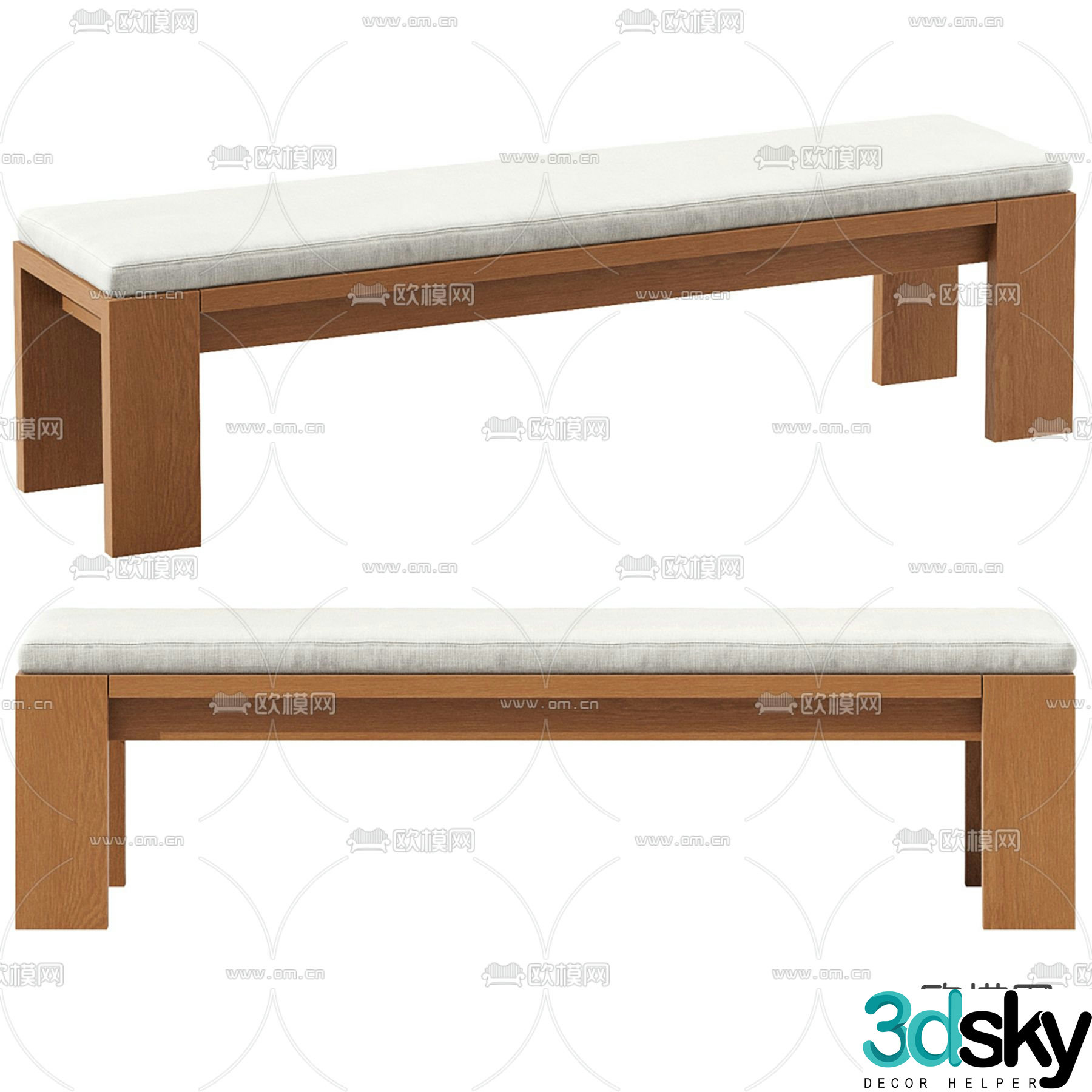Wasabi stool bench 3d model