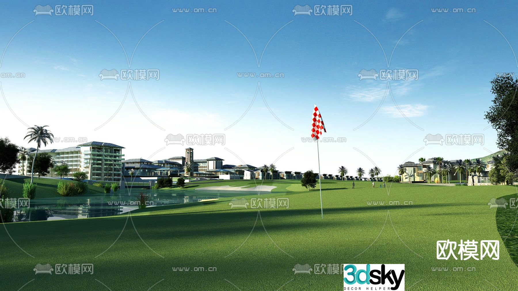 Modern park landscape 3d model