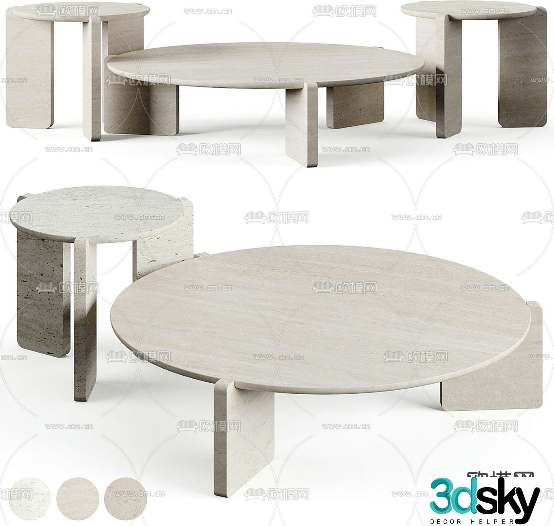 Combination coffee table 3d model