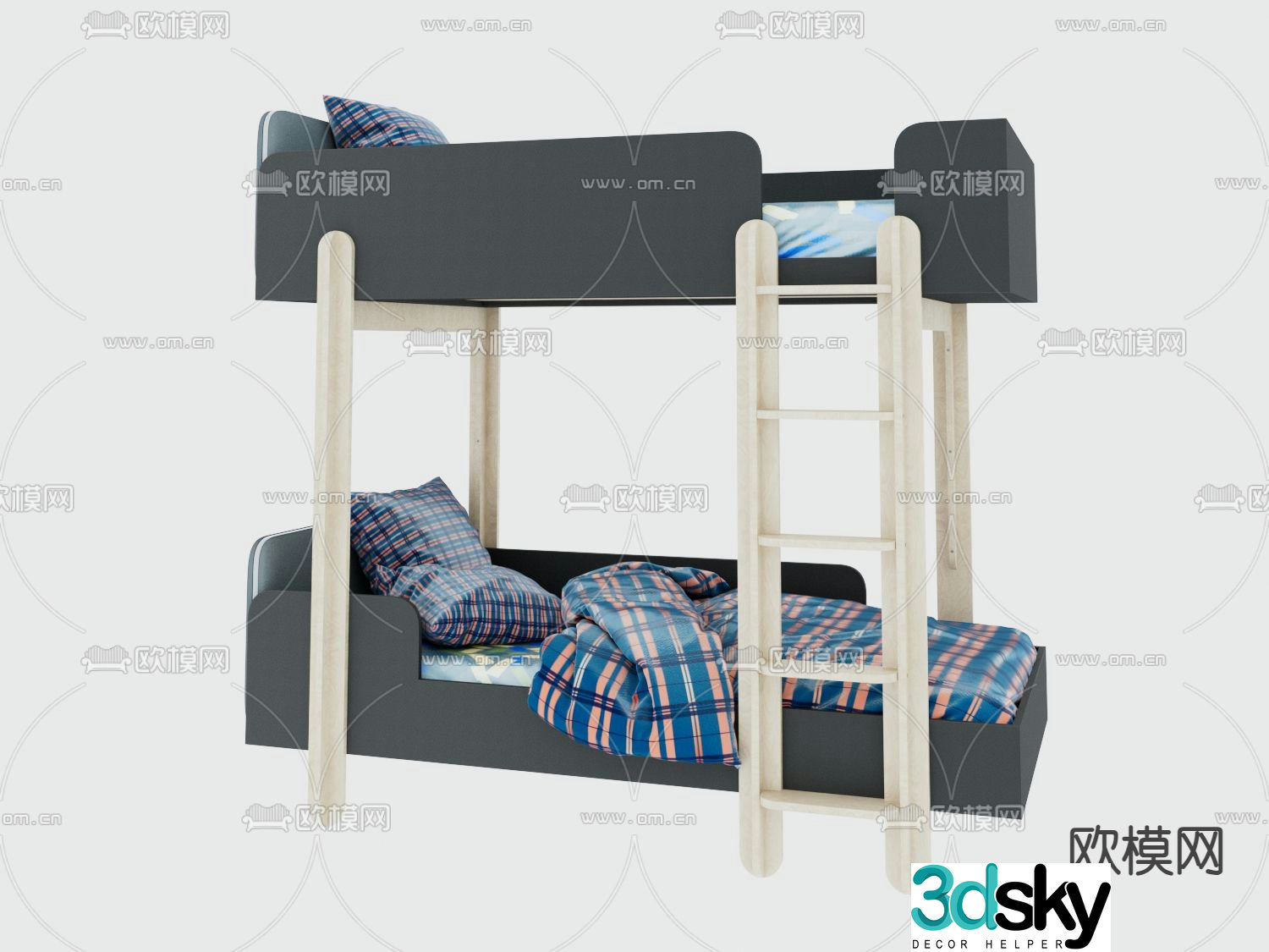 children’s bed bunk bed bunk bed 3d model