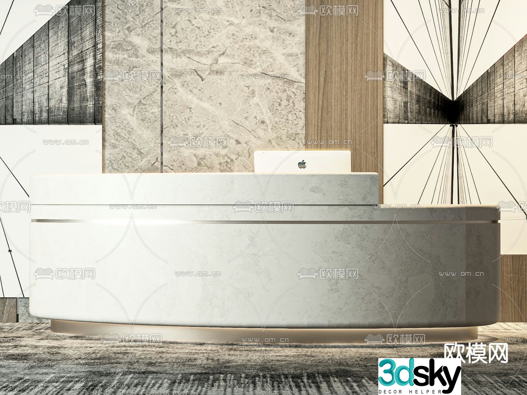 Reception desk consultation front desk 3d model