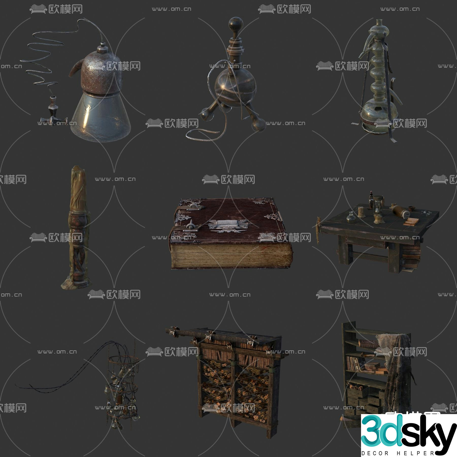 Magical items Harry Potter game scene objects 3D model