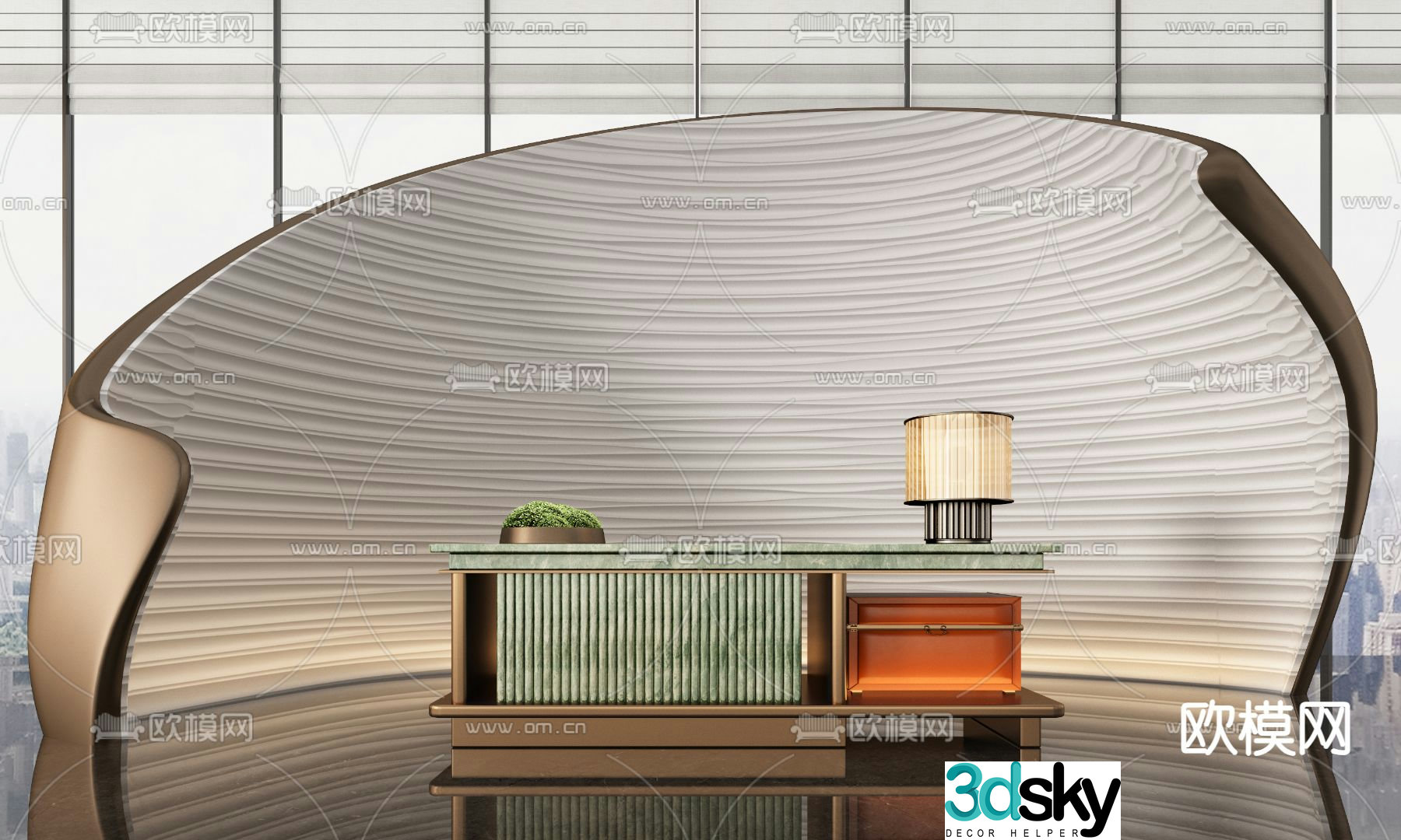 CCD front desk reception desk service desk 3d model
