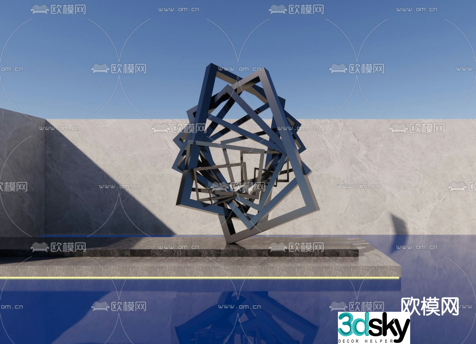 Landscape sculpture abstract sketch art special-shaped device 3D model