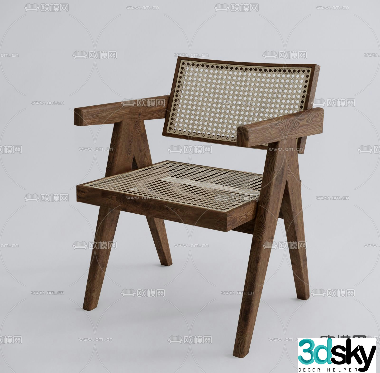Wabi-sabi chair rattan leisure chair 3d model