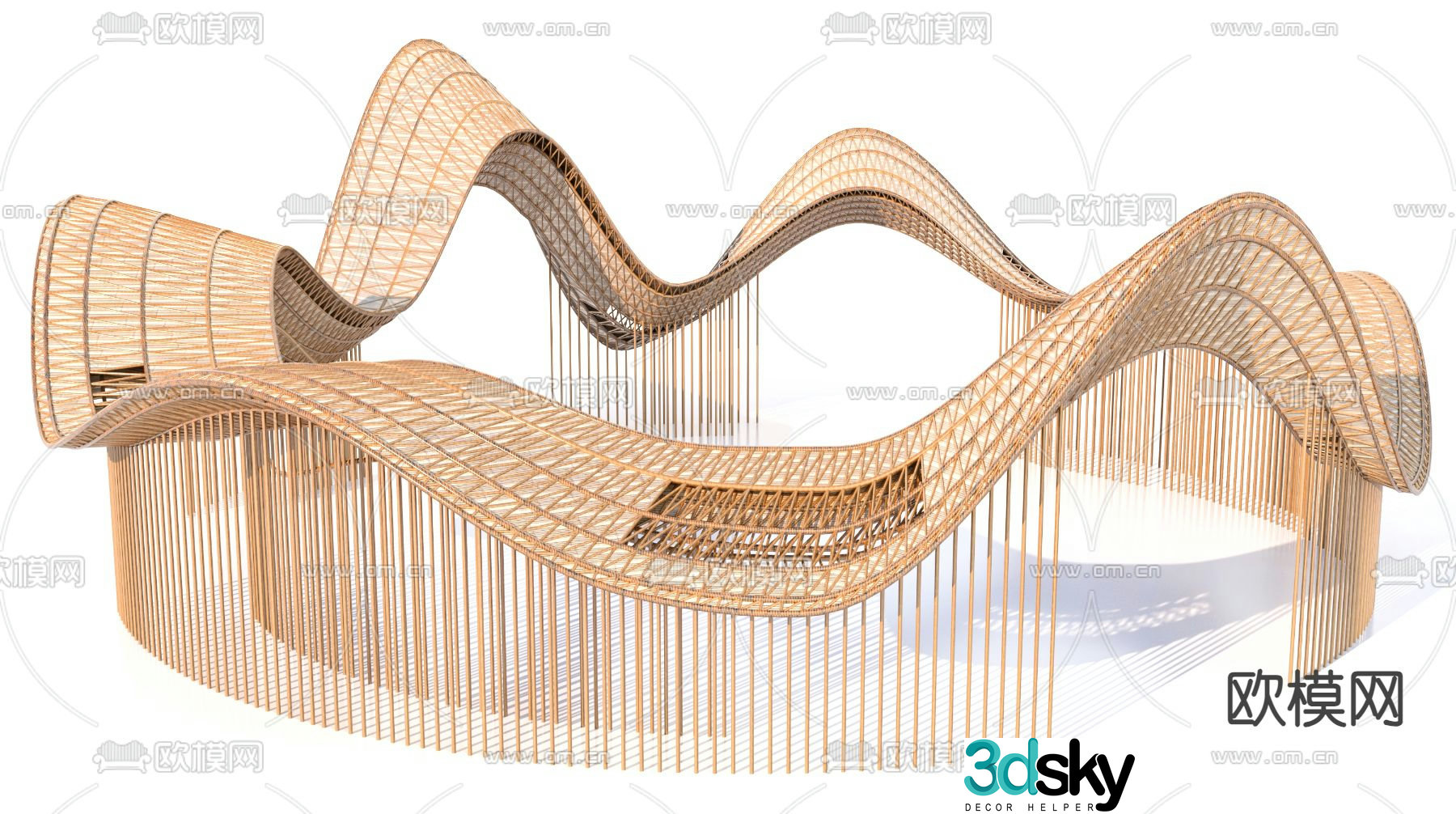 Special-shaped gallery circular gallery 3D model
