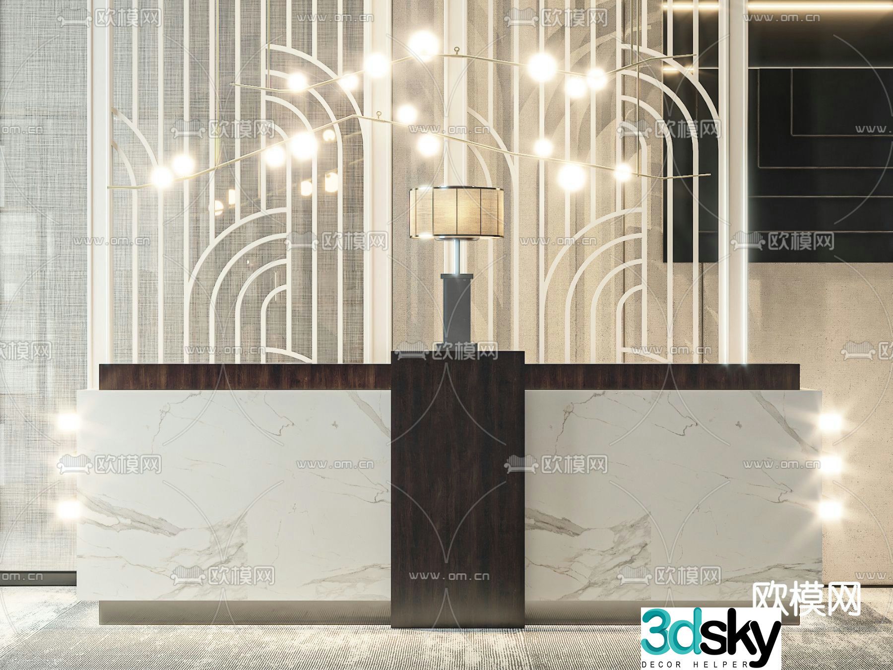 Reception desk consultation front desk 3d model