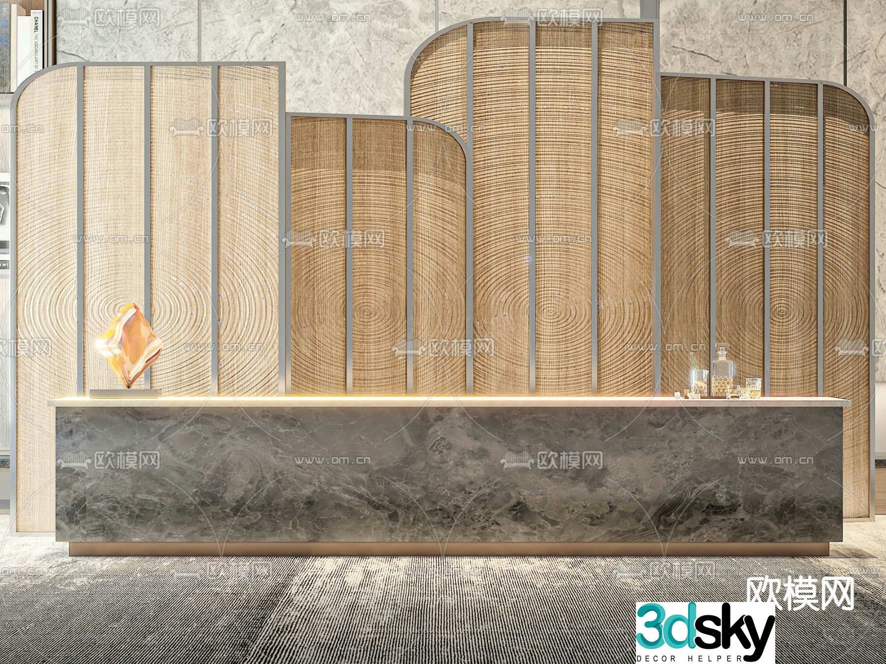 Consultation front desk reception desk 3d model