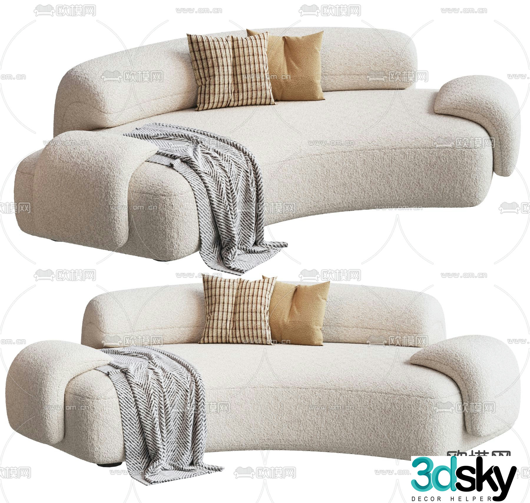 collection special-shaped sofa curved sofa 3d model